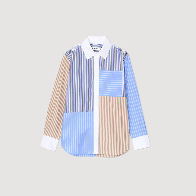 Overhemdblouse mix strepen