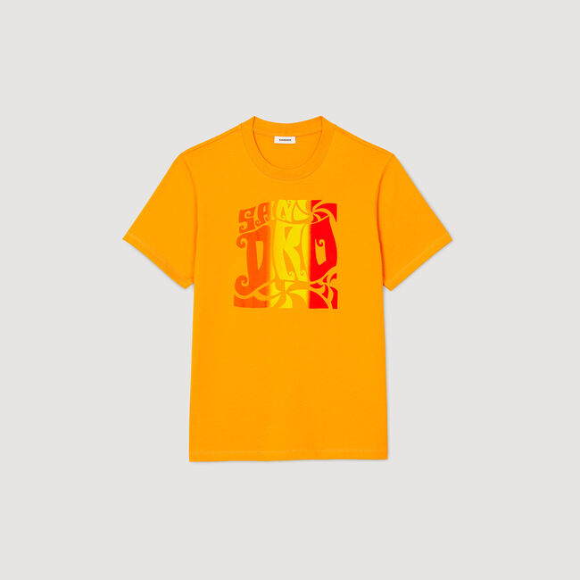 T-shirt katoen met print golven