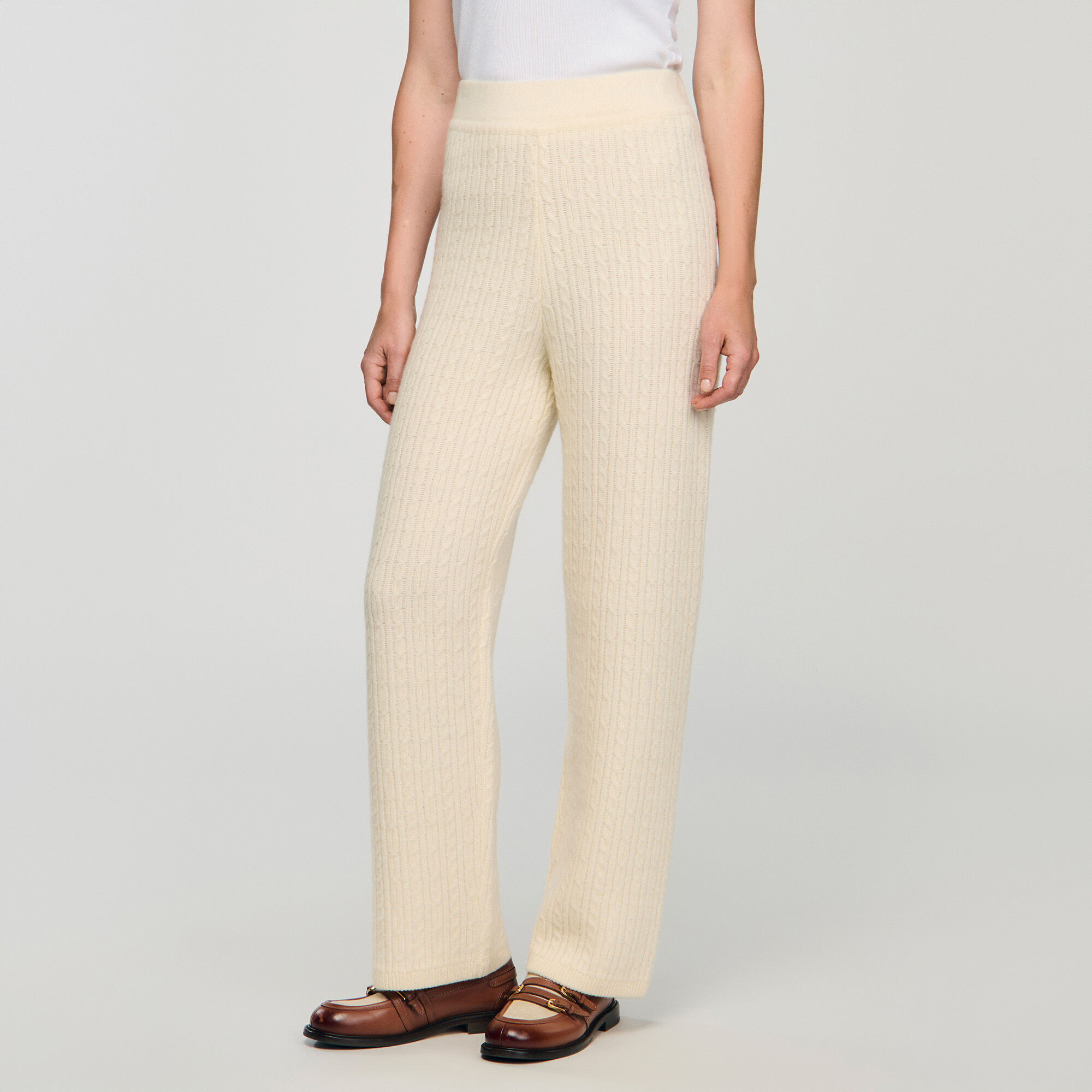 Gebreide broek met kabels