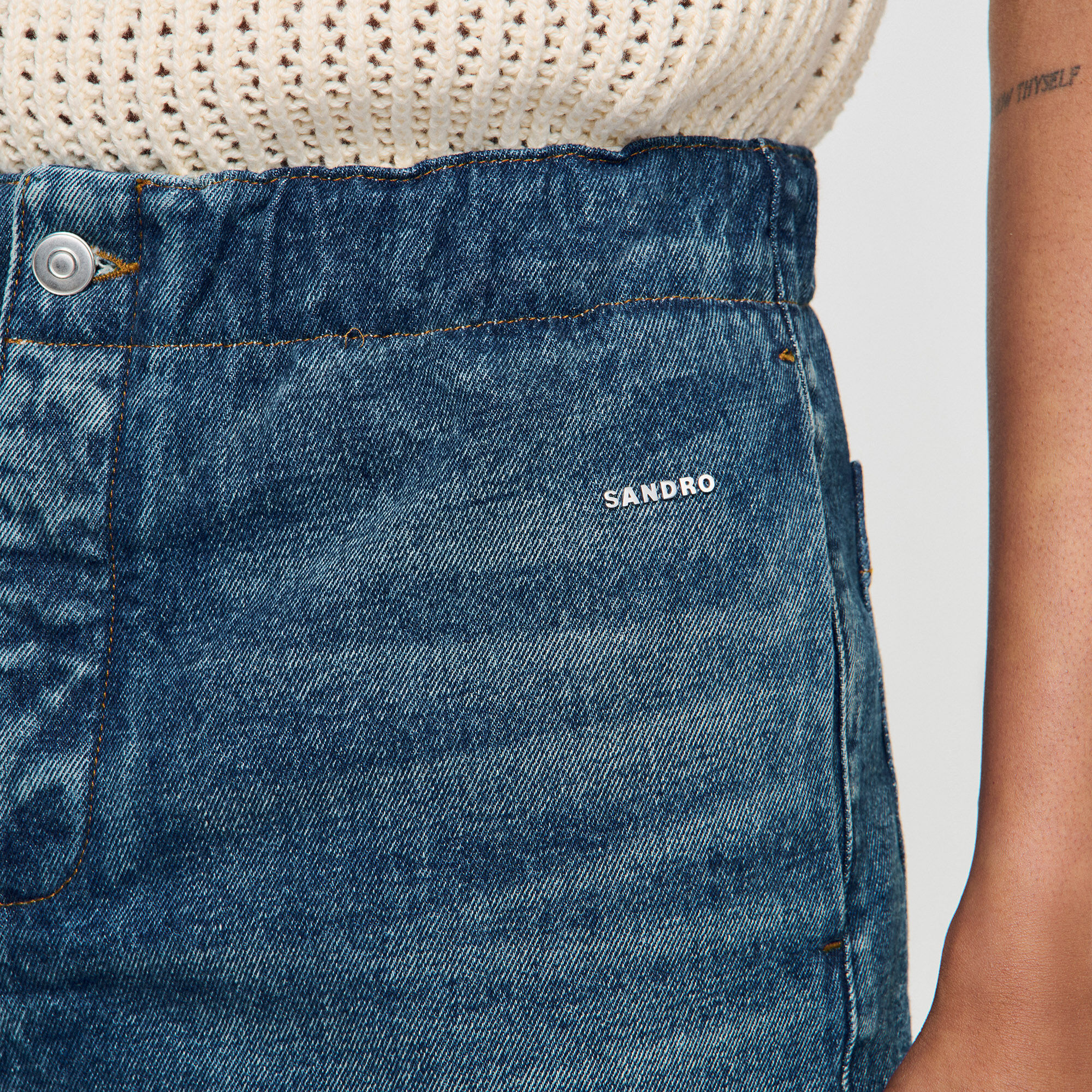 Short van elastisch denim