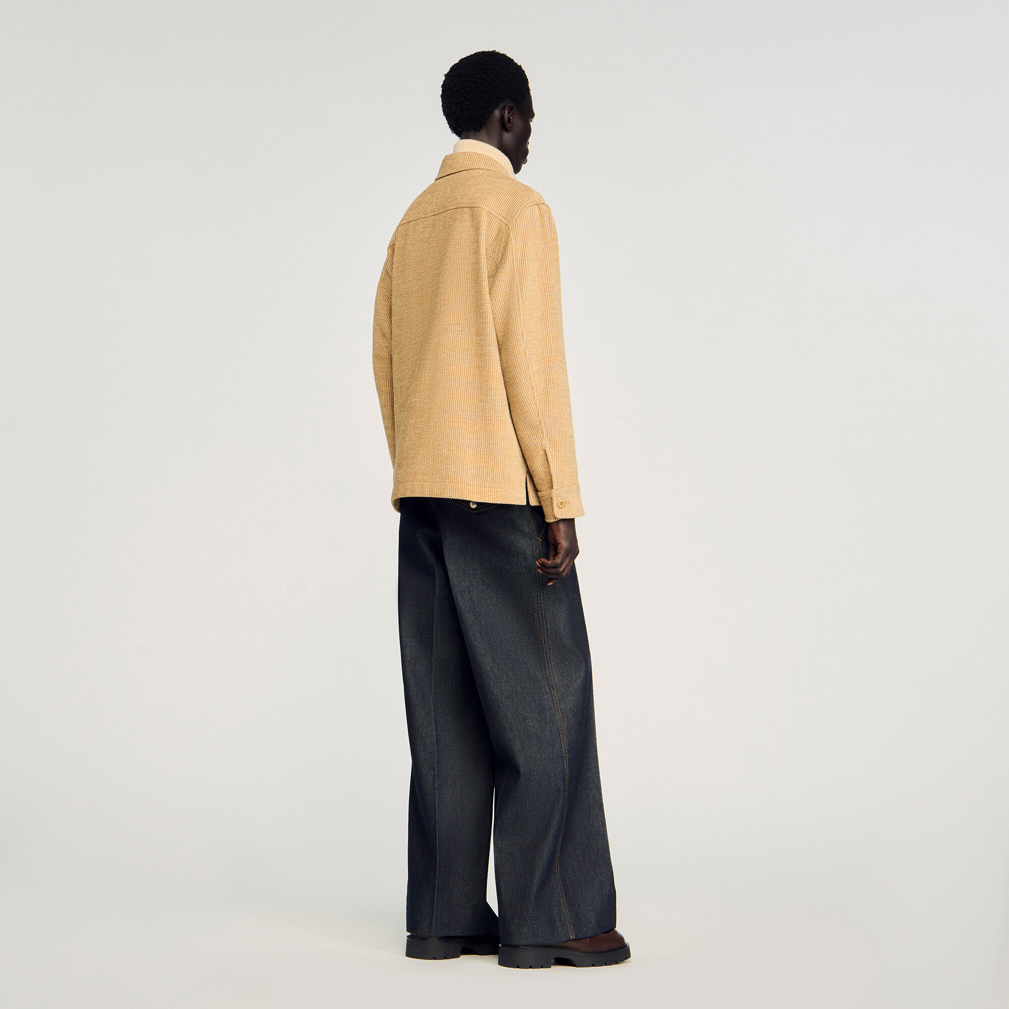 Overshirt van ribfluweel