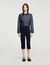 Denim getailleerde blazer
