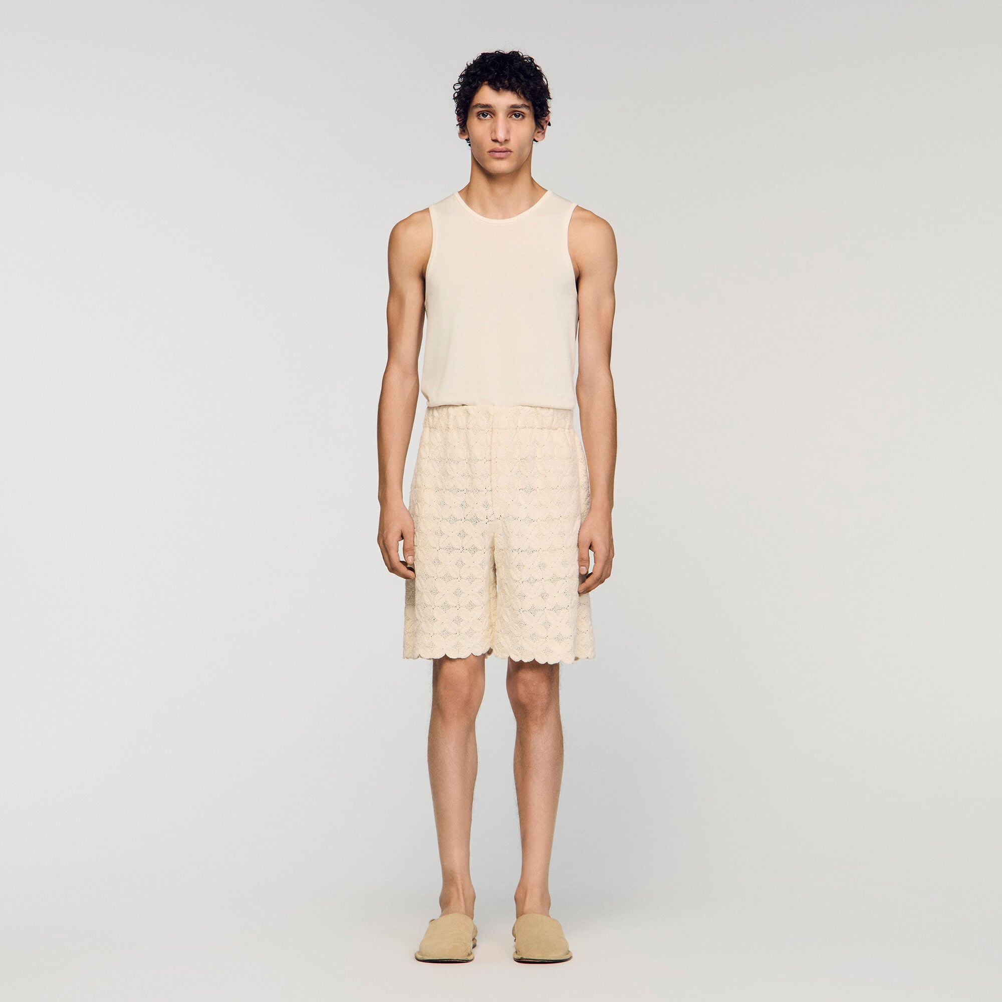 Katoenen short broderie anglaise