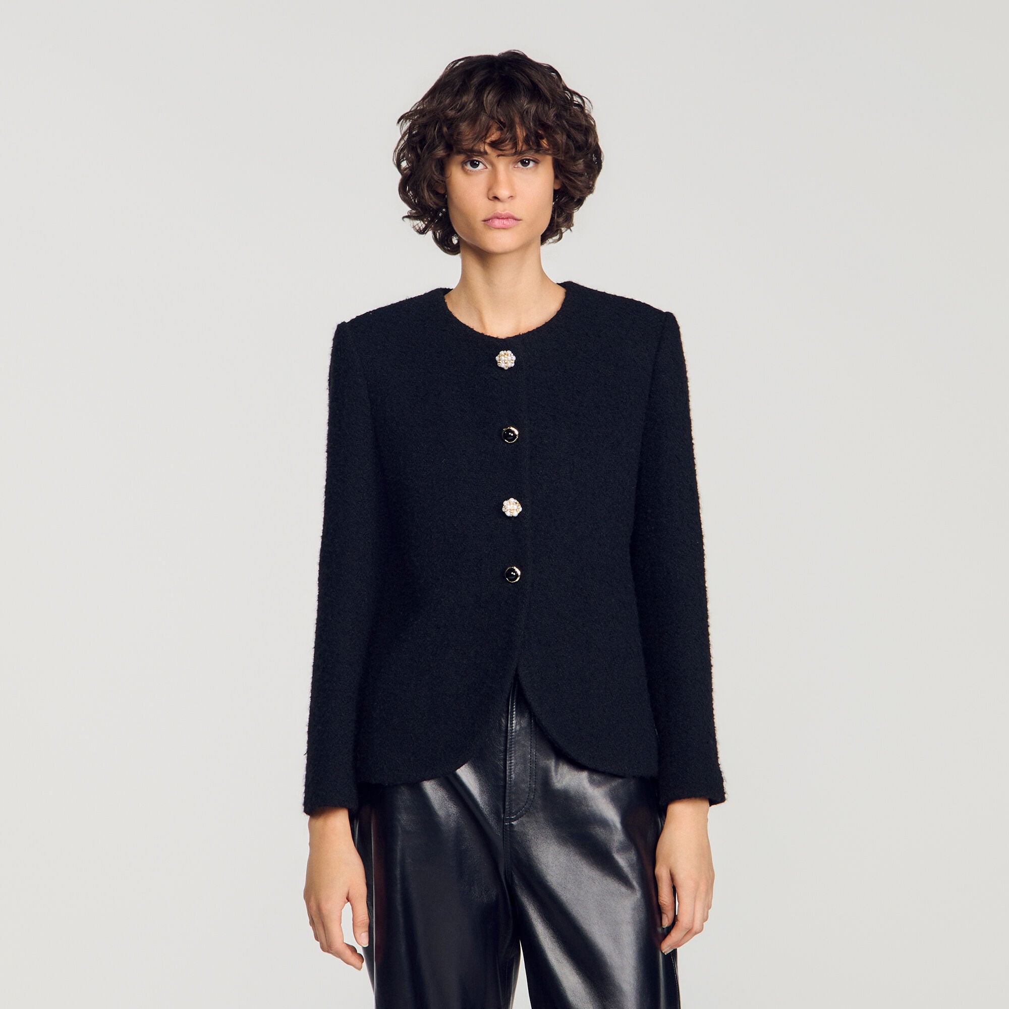 Tweed jasje met sierknopen - Vrouw | Sandro