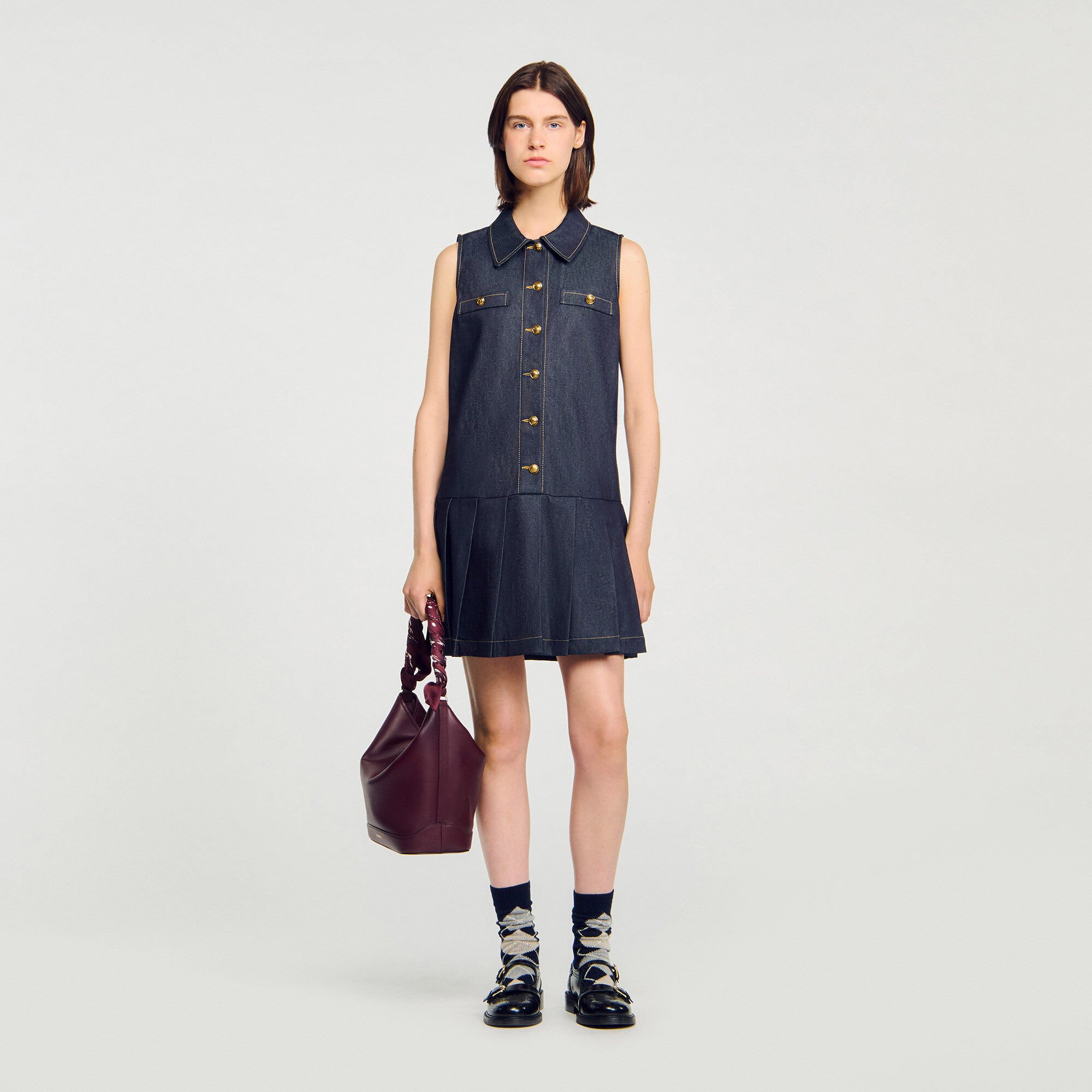 Korte denim jurk