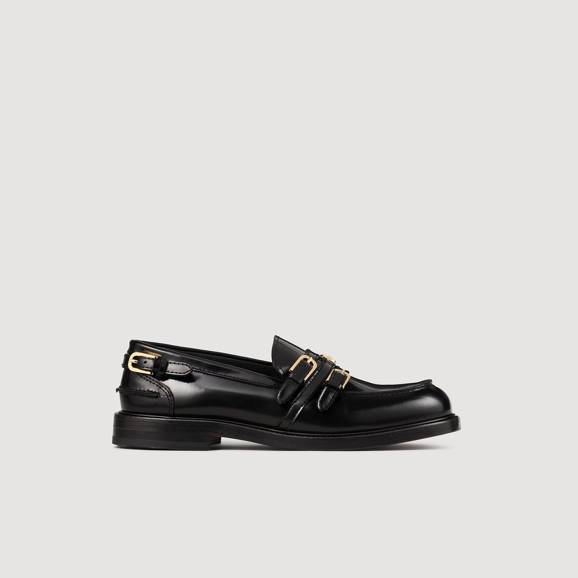 Loafers leer met gespen