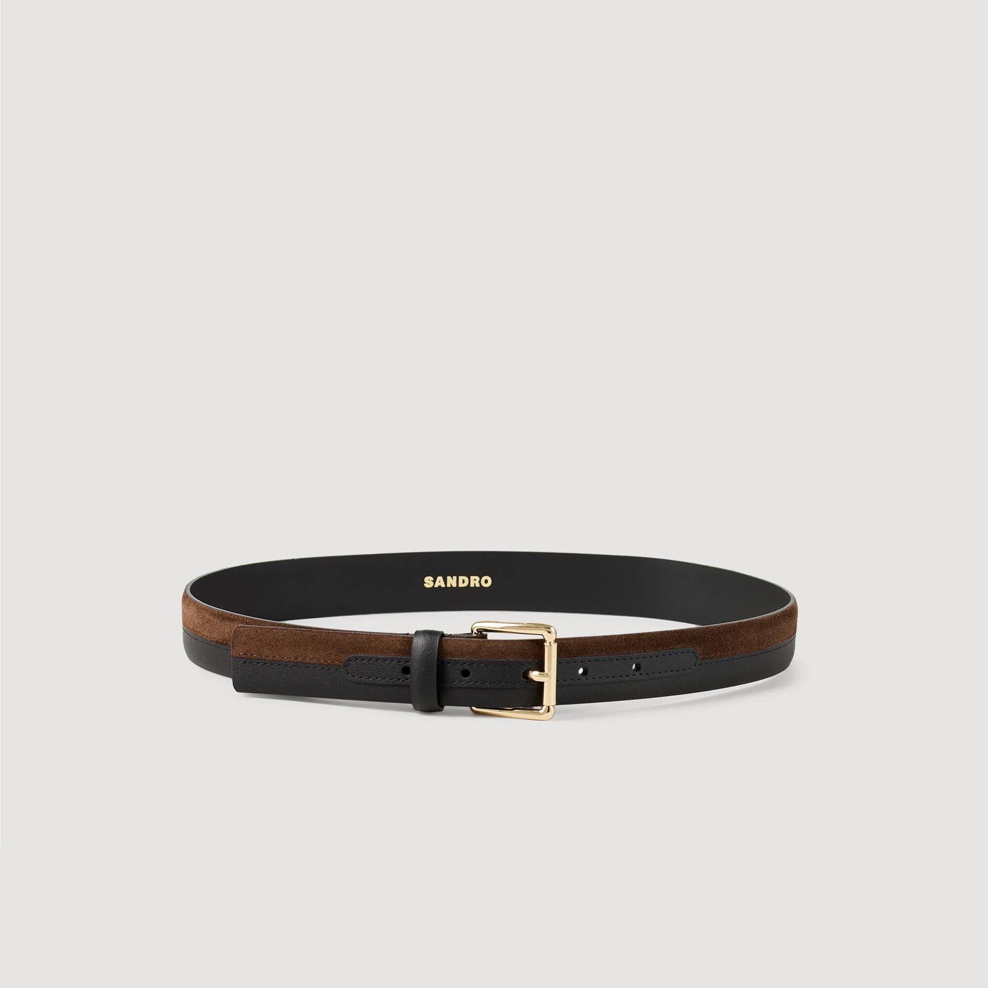 Riem leer tweekleurig