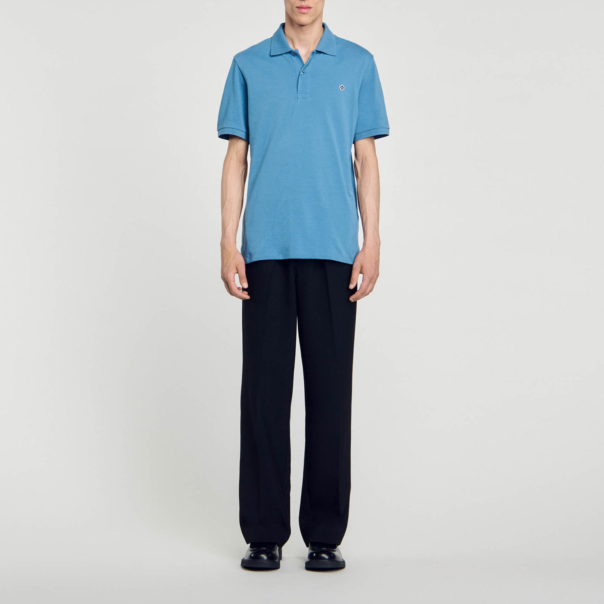 Polo met square cross-patch
