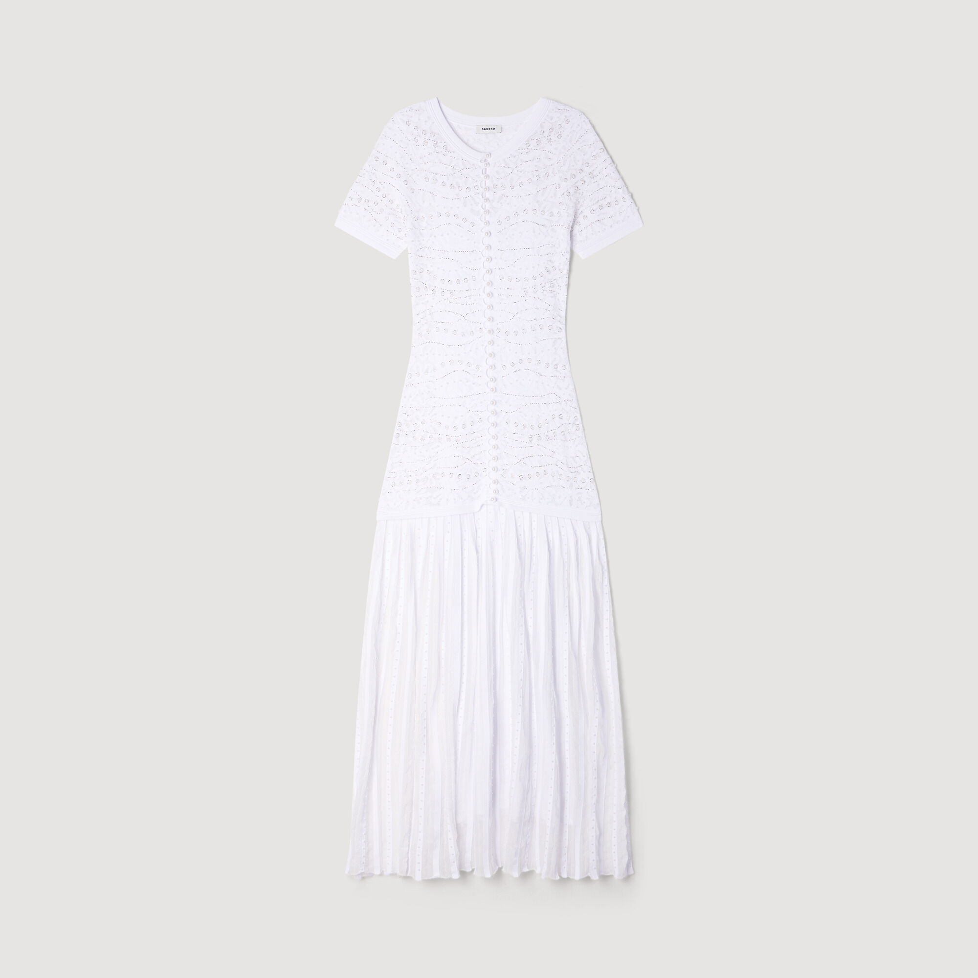 Lange jurk tricot met parels