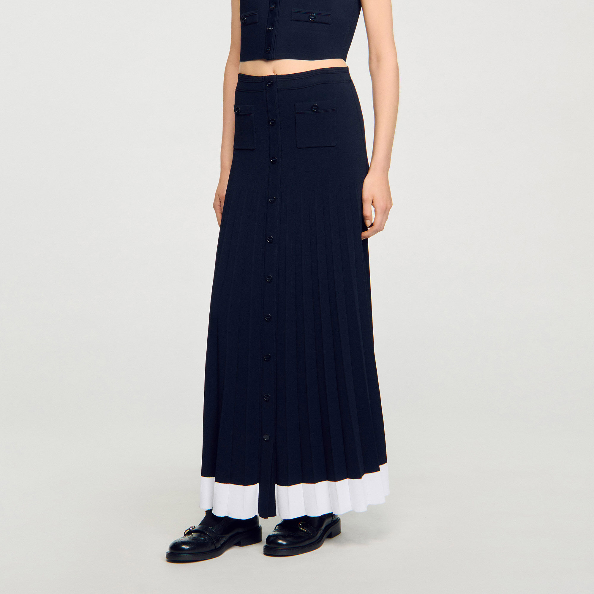 Lange rok tricot bicolor