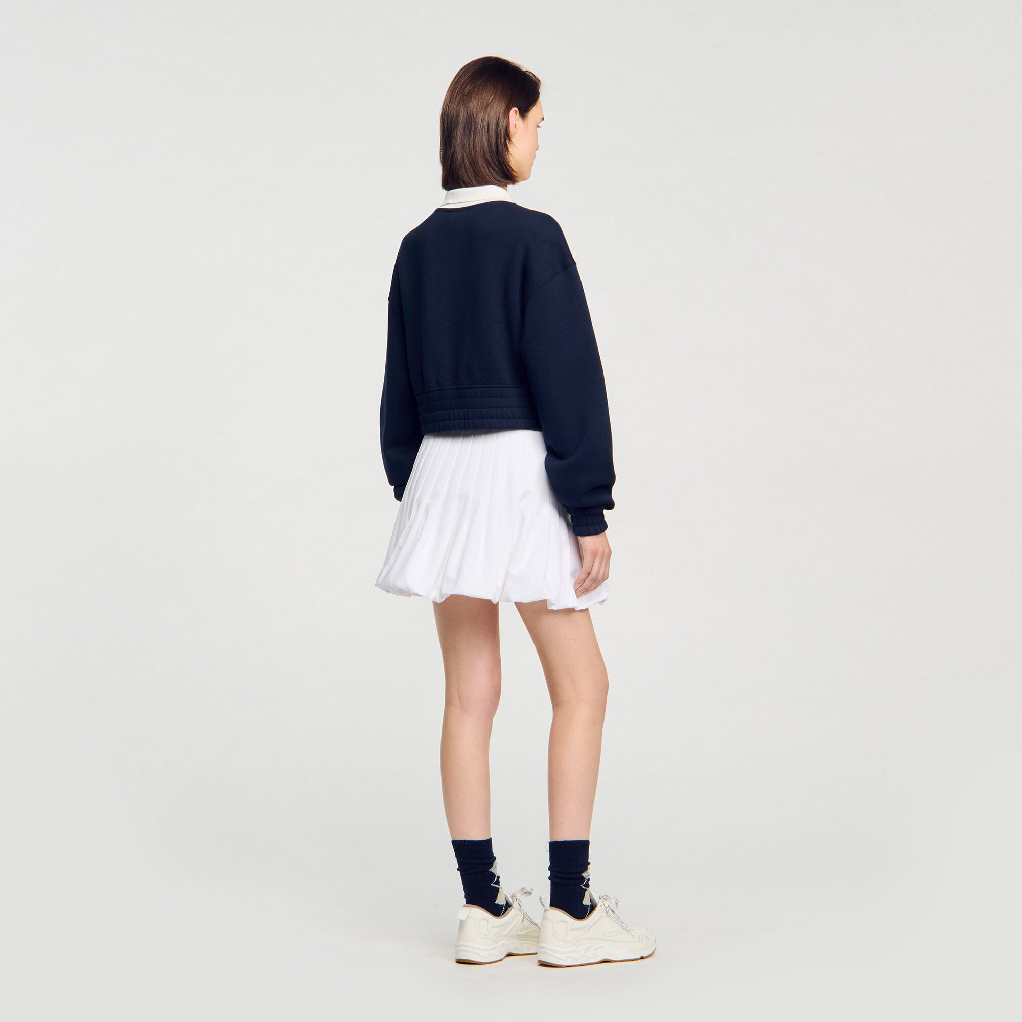 Kort sweatshirt bicolor