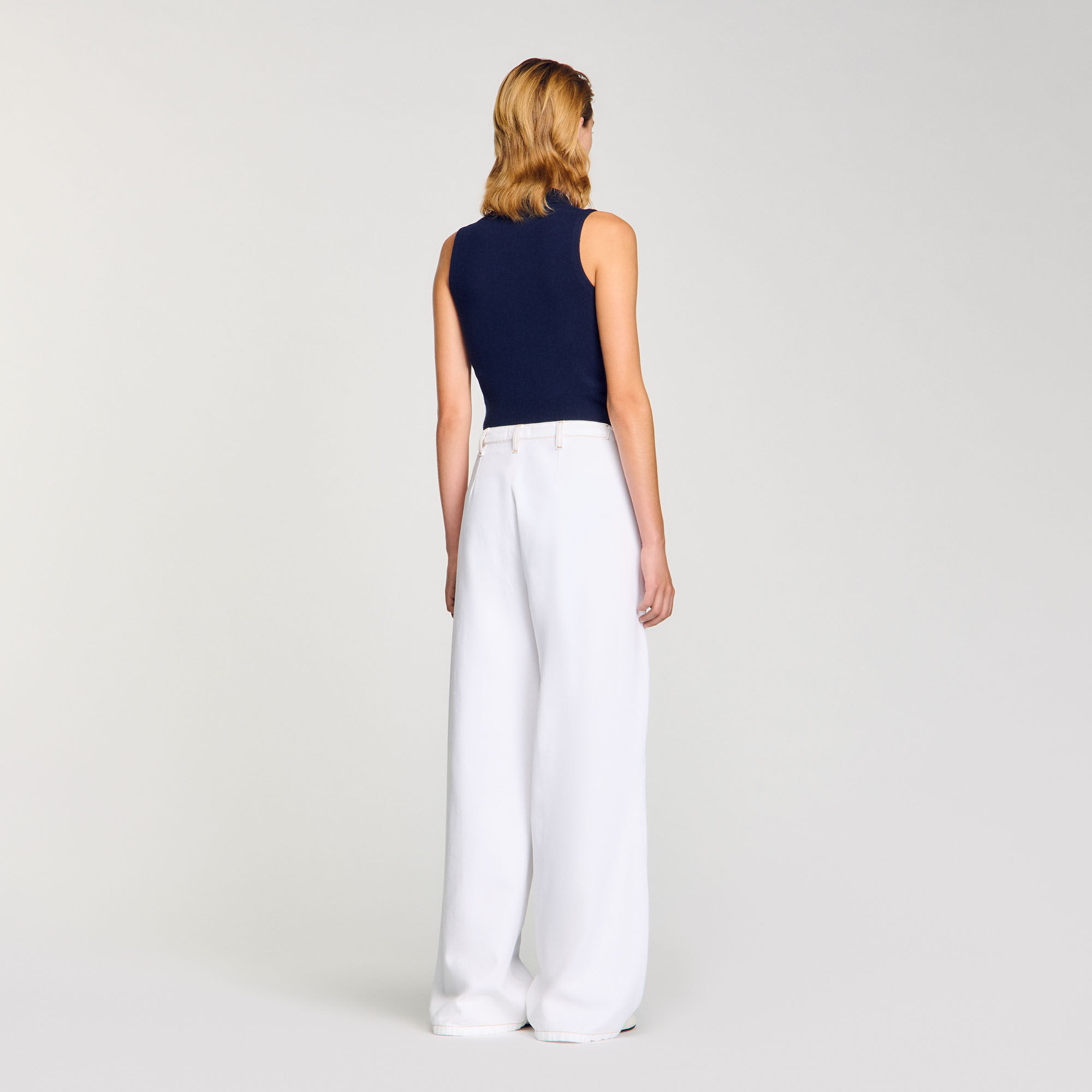 Jeans wijdvallend met stiksels