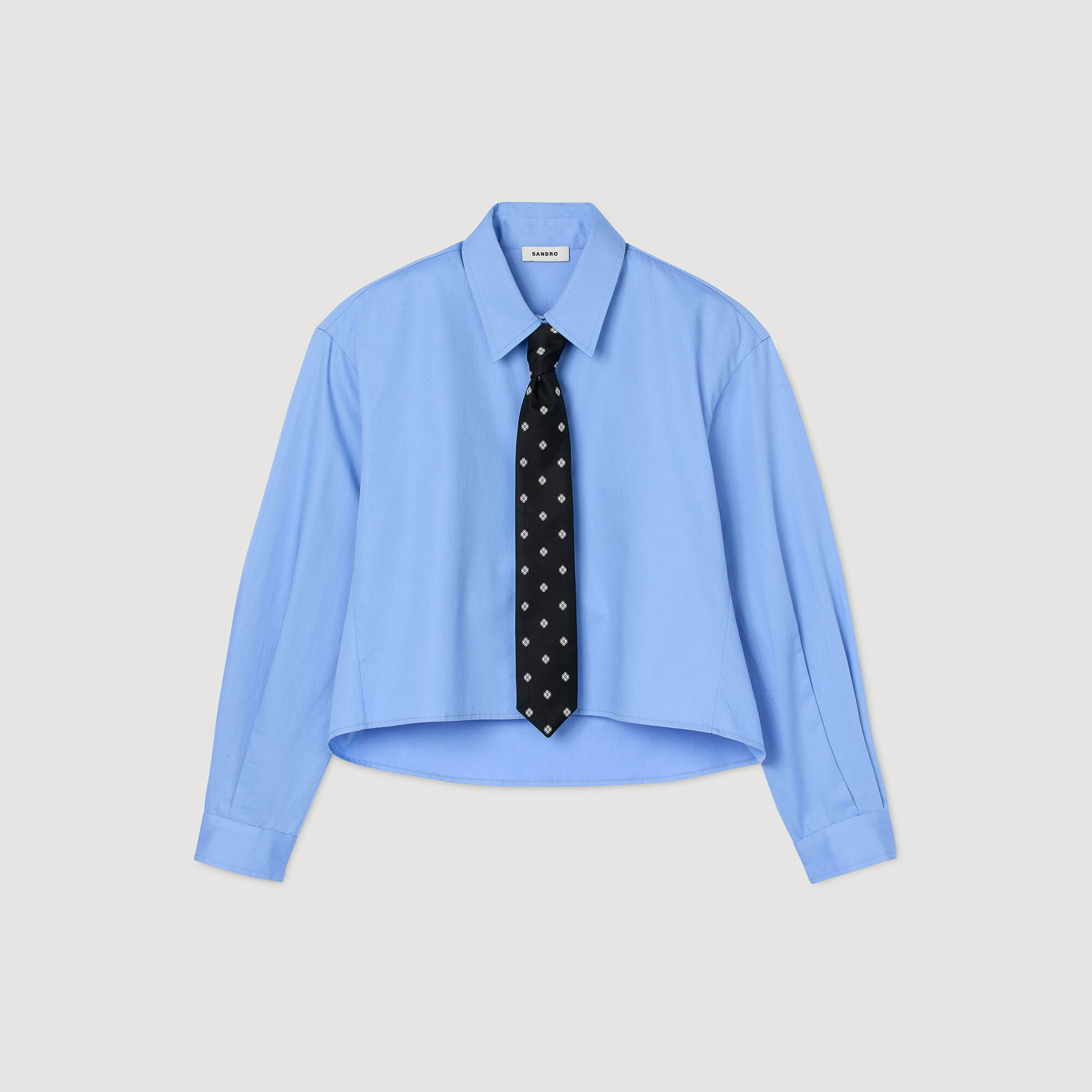 Korte blouse met afneembare das