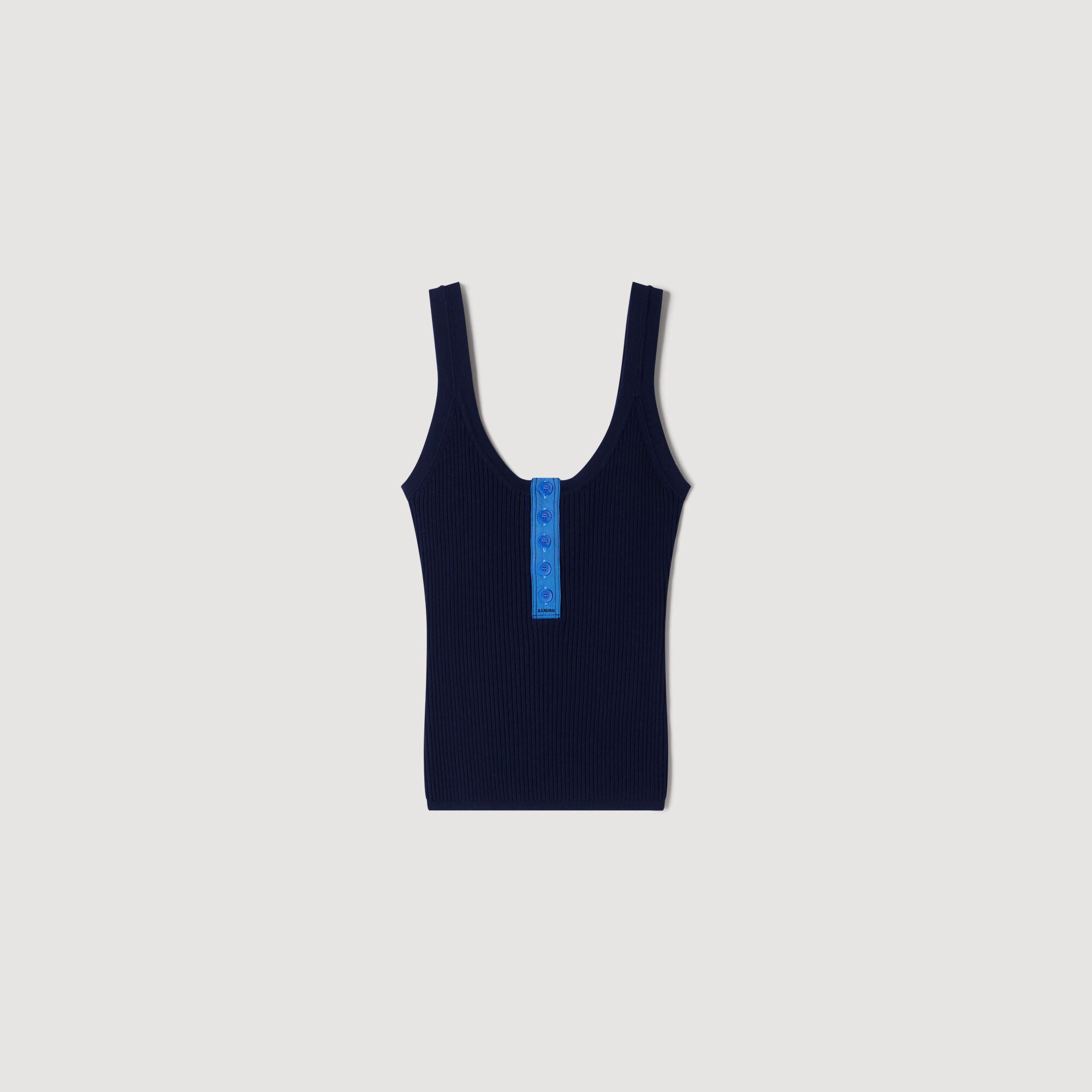 Tanktop met contrastknoopsluiting
