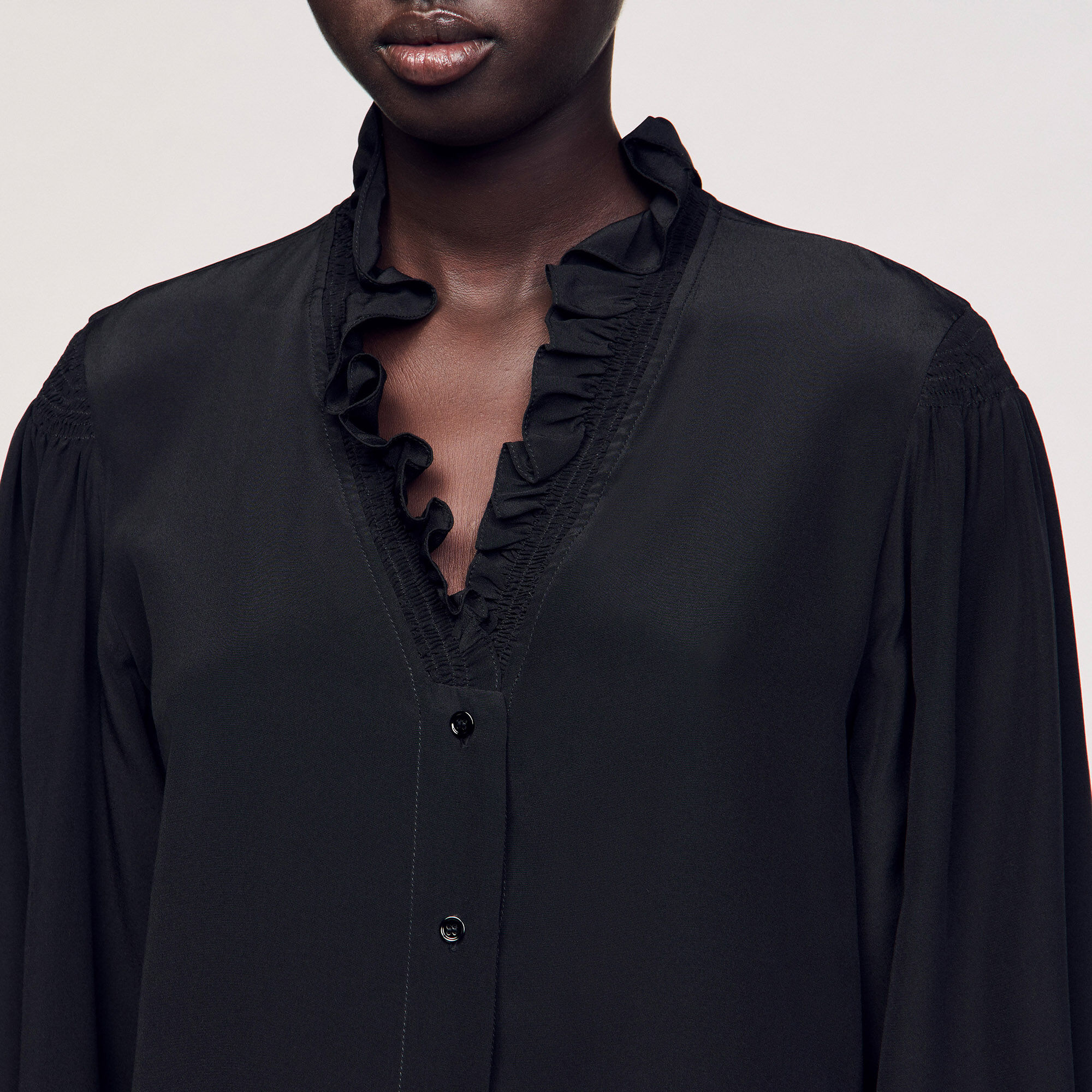 Soepele overhemdblouse zijde