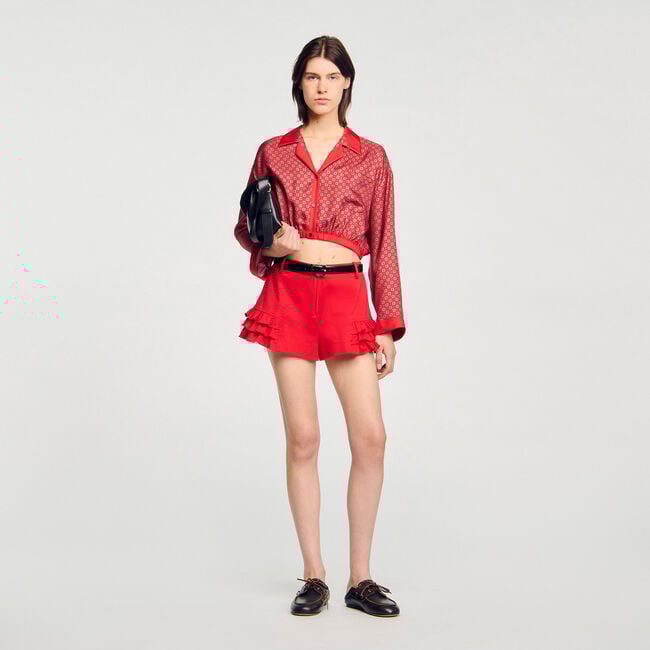 Overhemdblouse sjaalprint