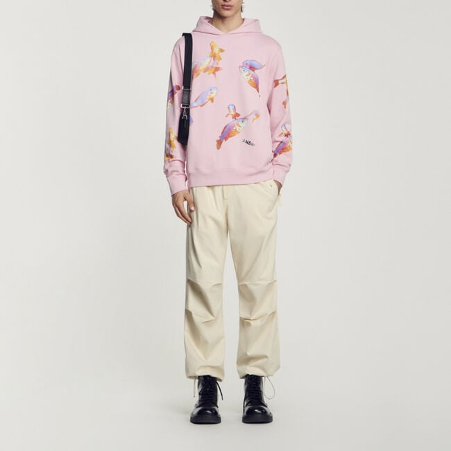 Sweater met print en capuchon