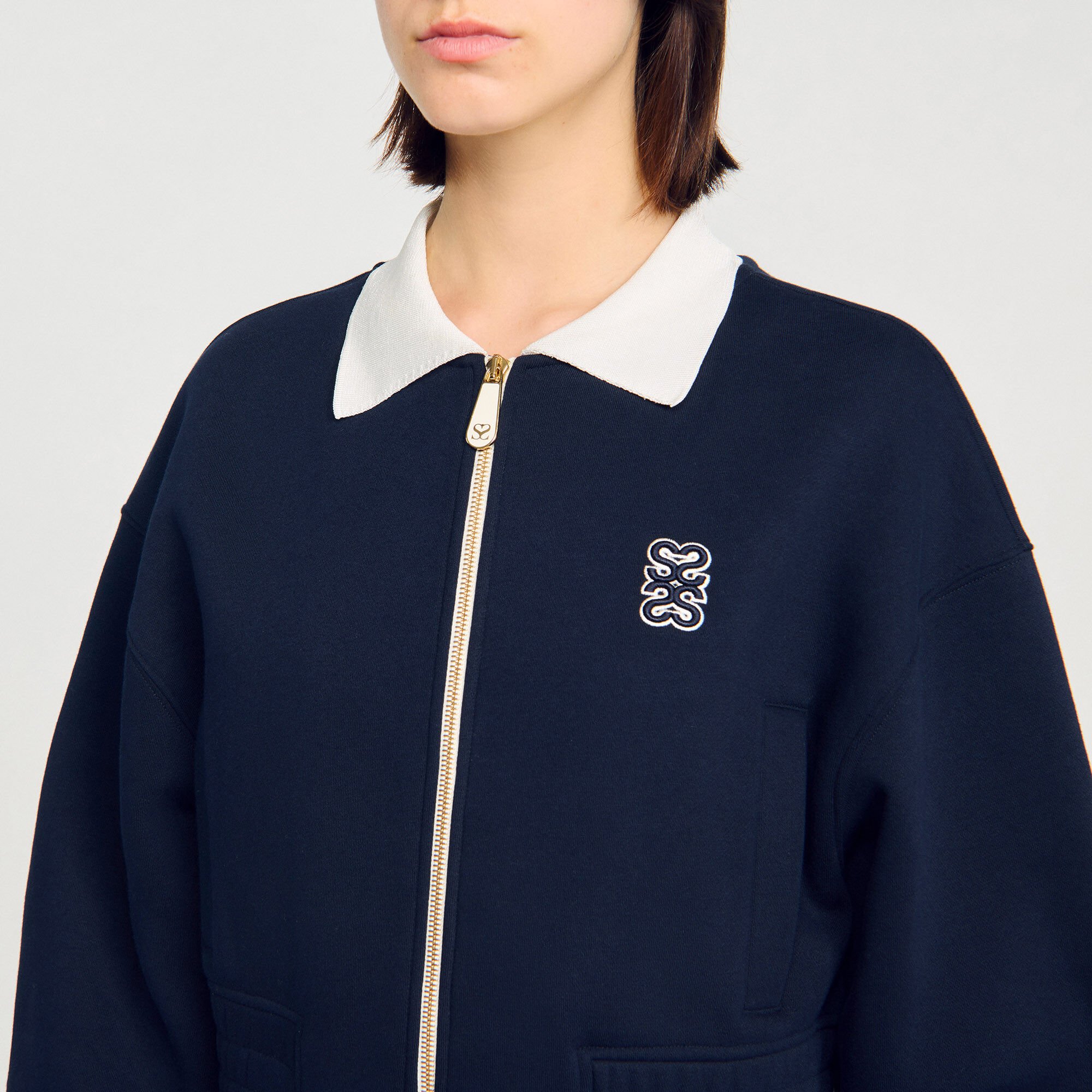 Kort sweatshirt bicolor