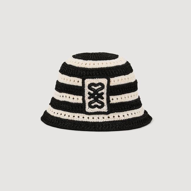 Bucket hat gehaakt gestreept