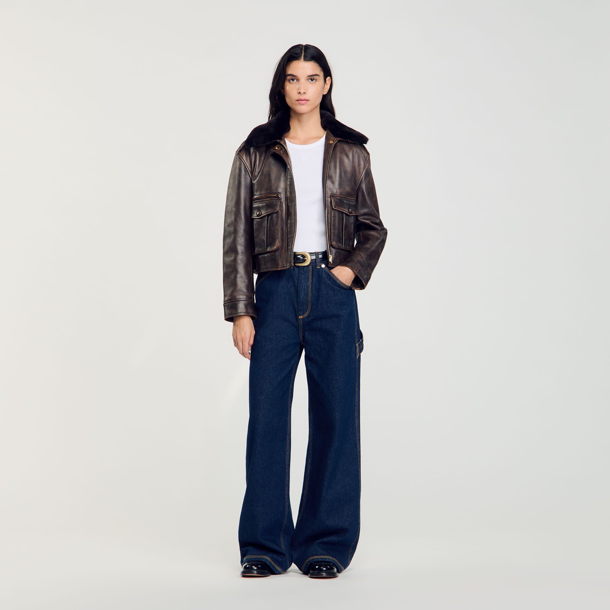 Wijdvallende flared jeans