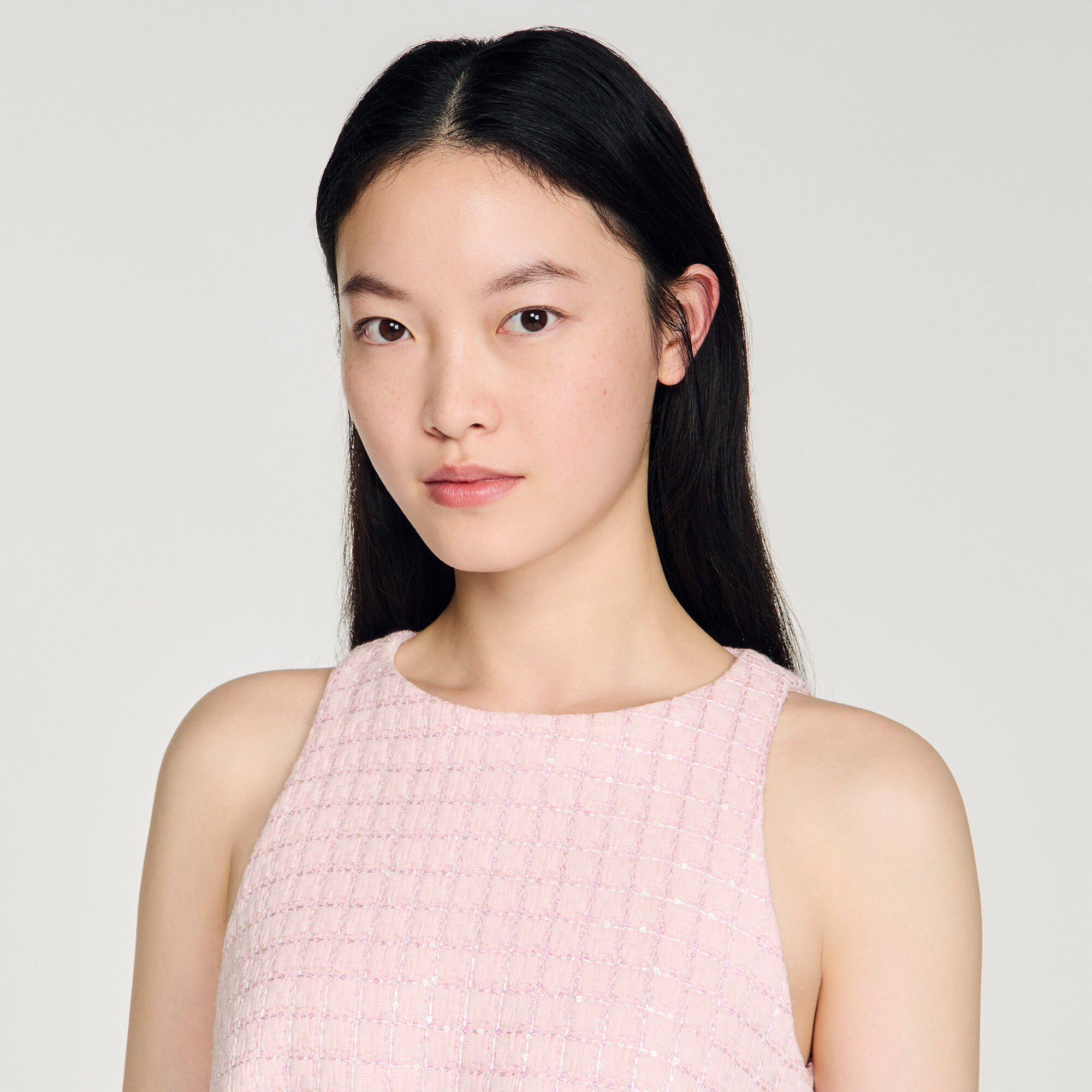 Korte jurk tweed met pailletten