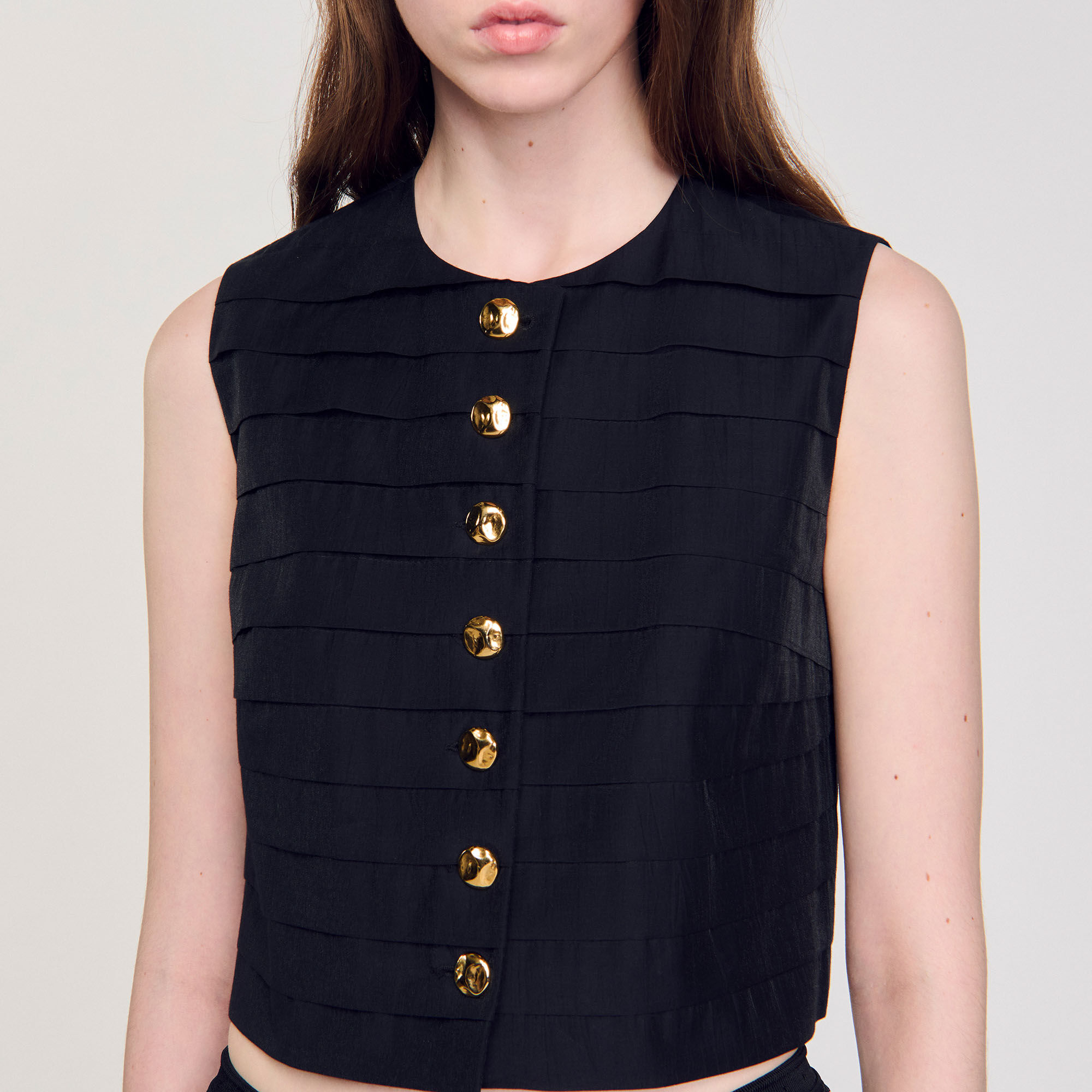 Korte top geplooid