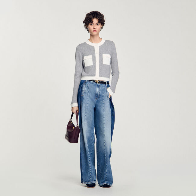 Cardigan vest tweekleurig
