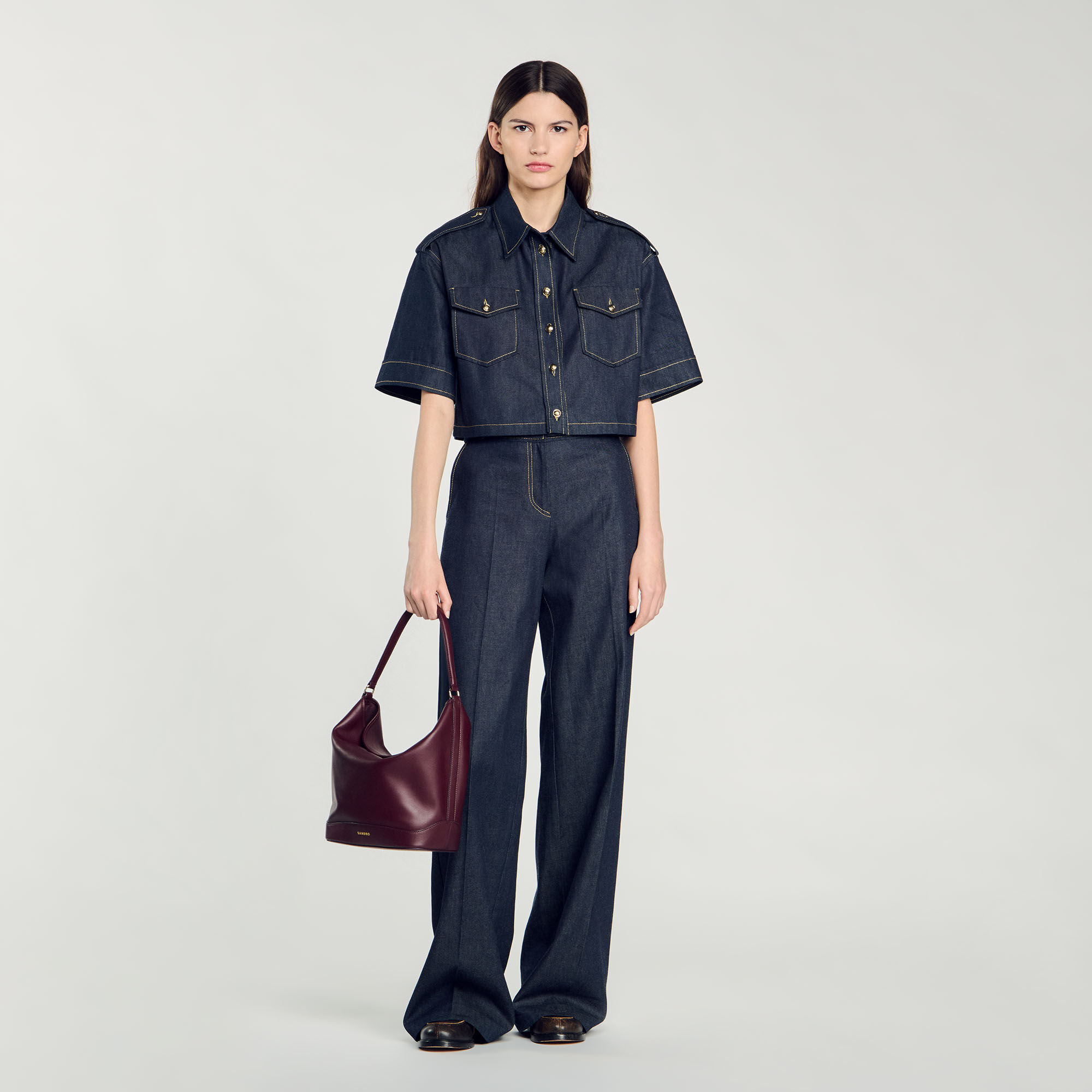 Tas bucket bag leer TANGOSO
