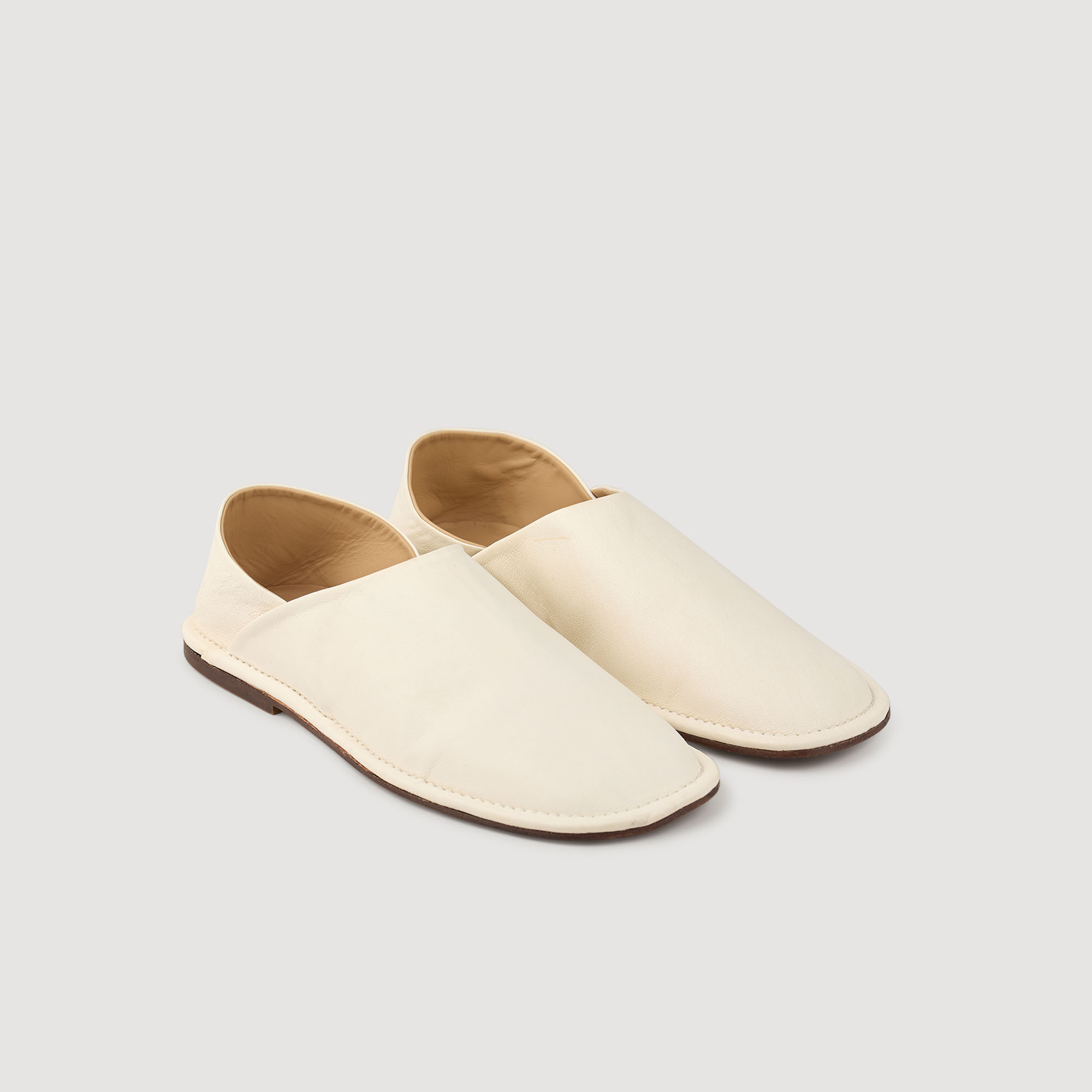 Pantoffels generfd leer