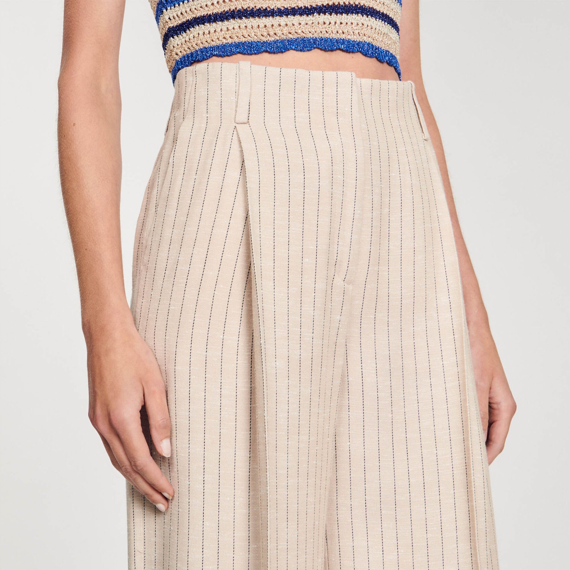 Pantalon kostuum wijd gestreept