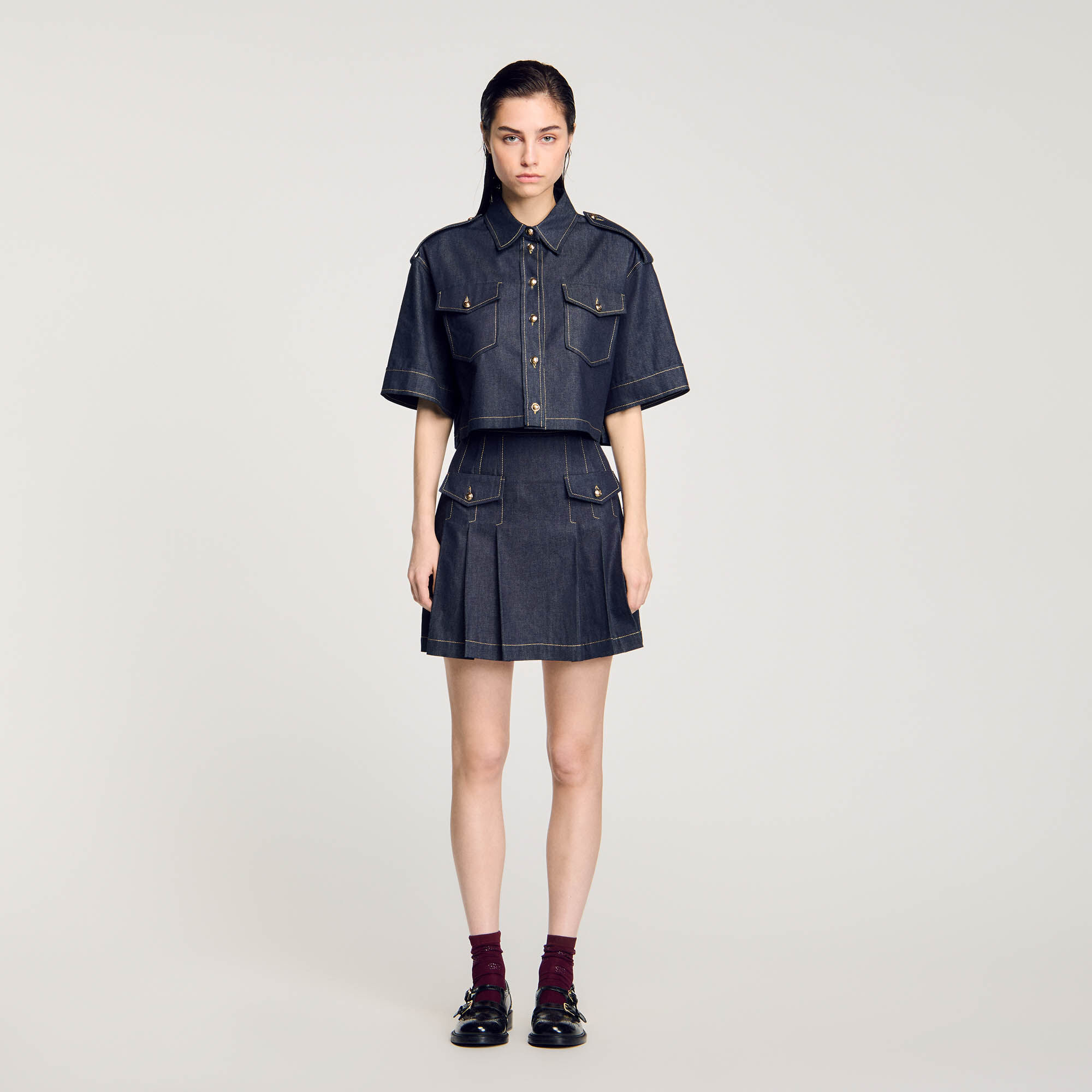 Overhemdblouse denim