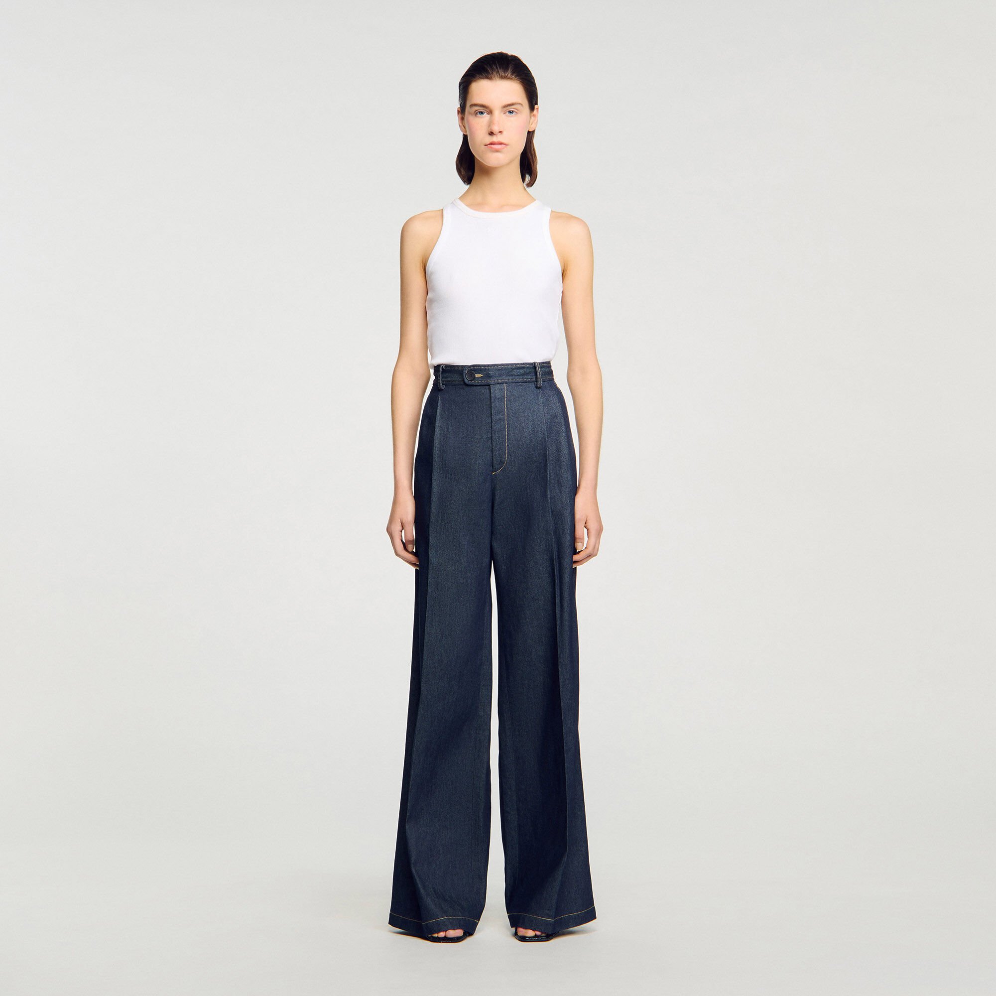 Denim kostuumbroek