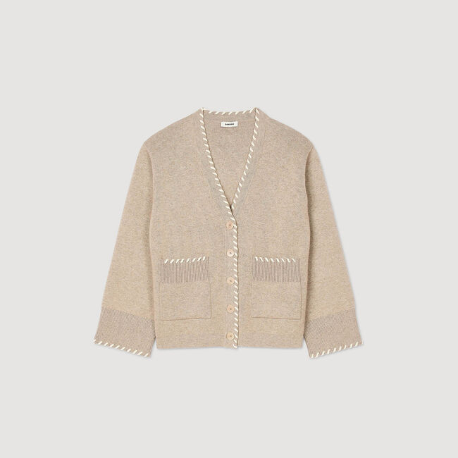 Cardigan vest contrasterende bies