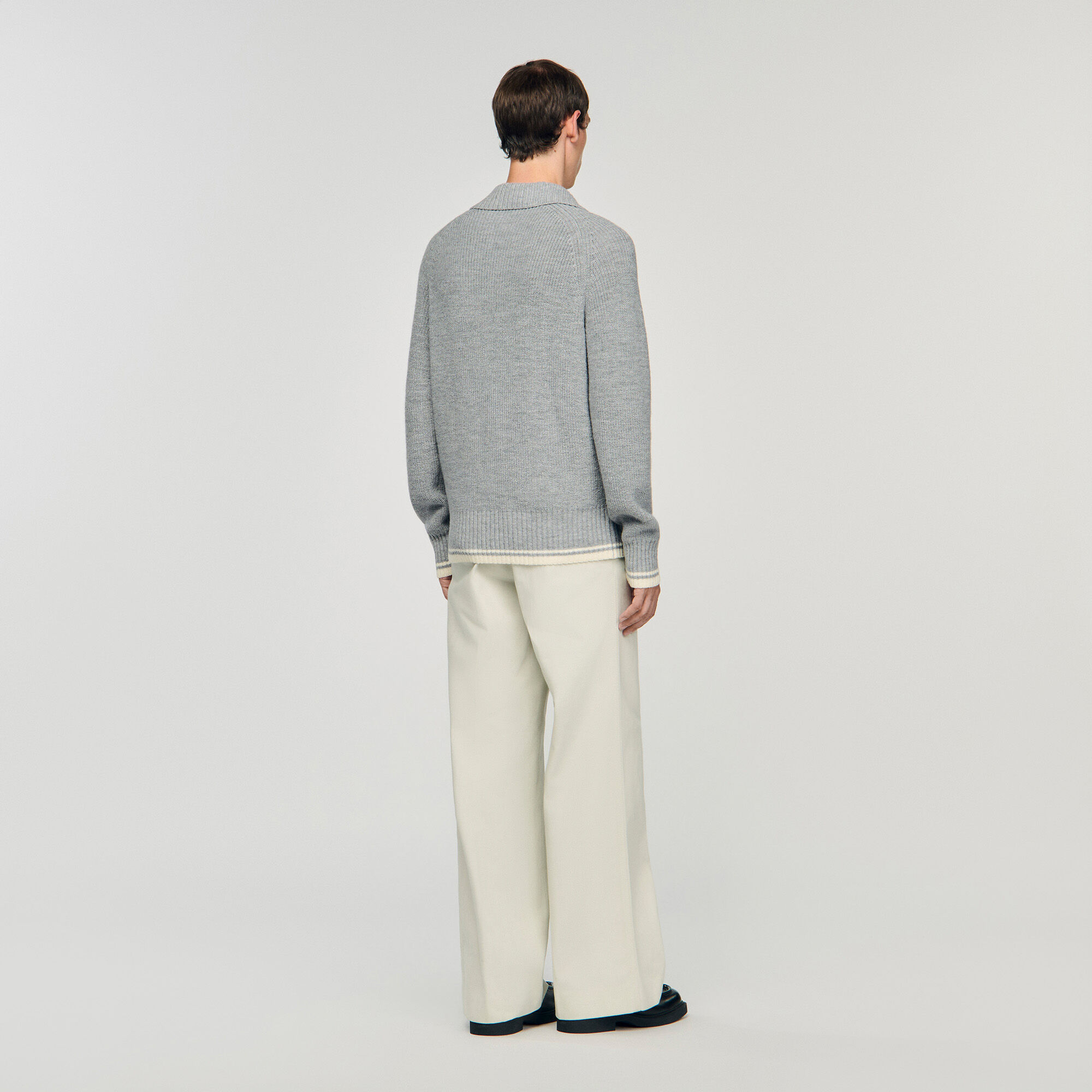 Wollen vest met patch S