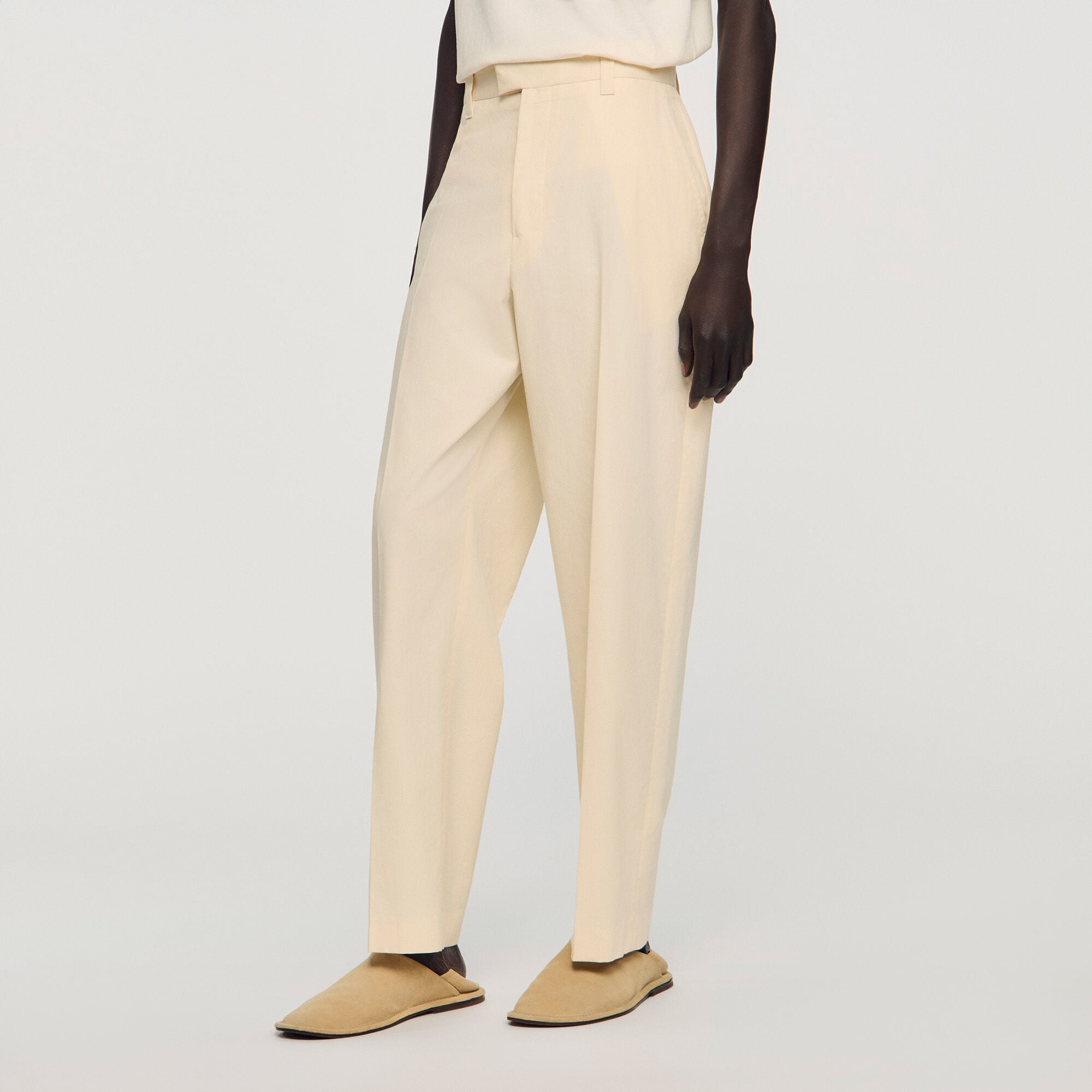 Wijdvallende pantalon van katoen
