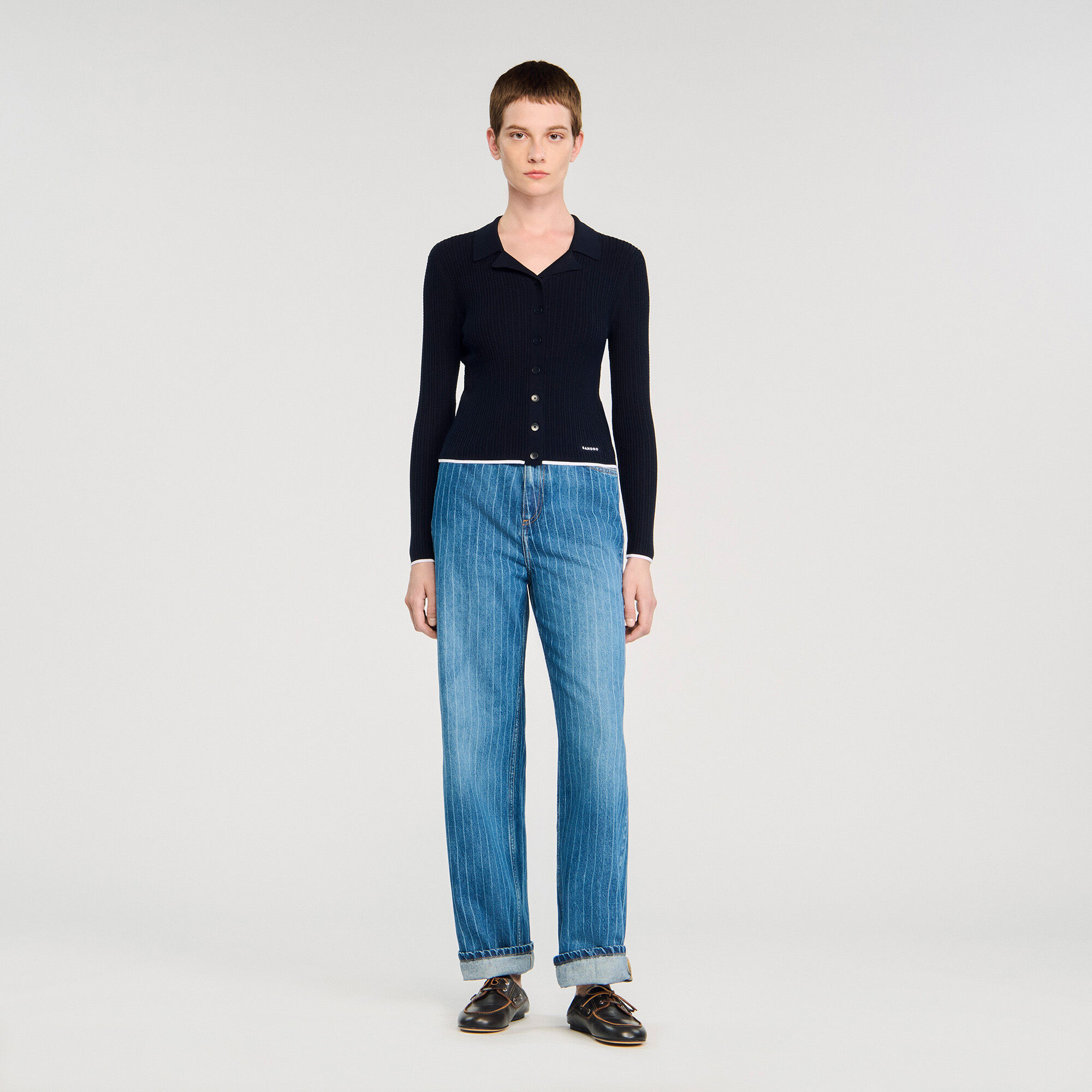 Cardigan vest kort polokraag