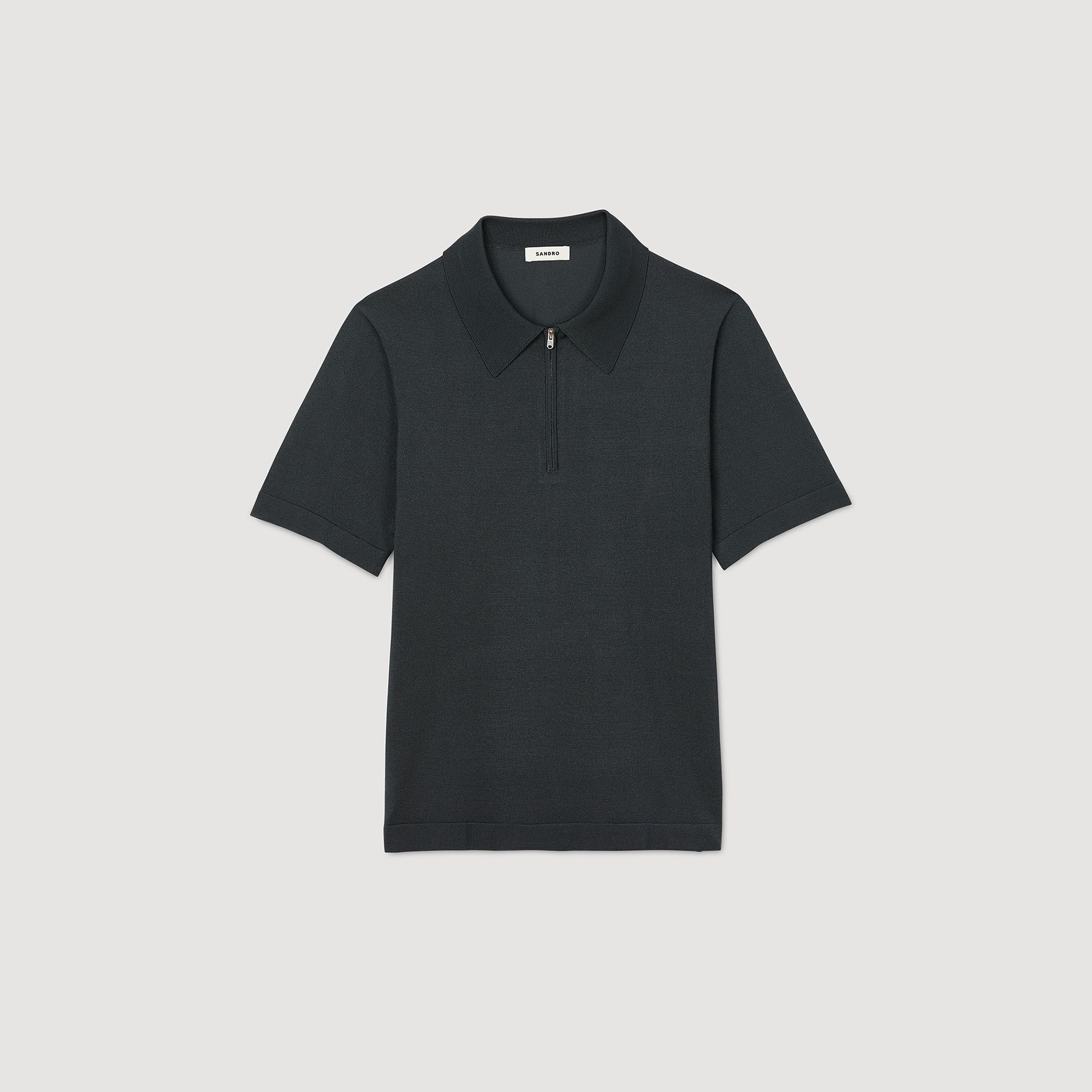 Gebreide polo met ritskraag