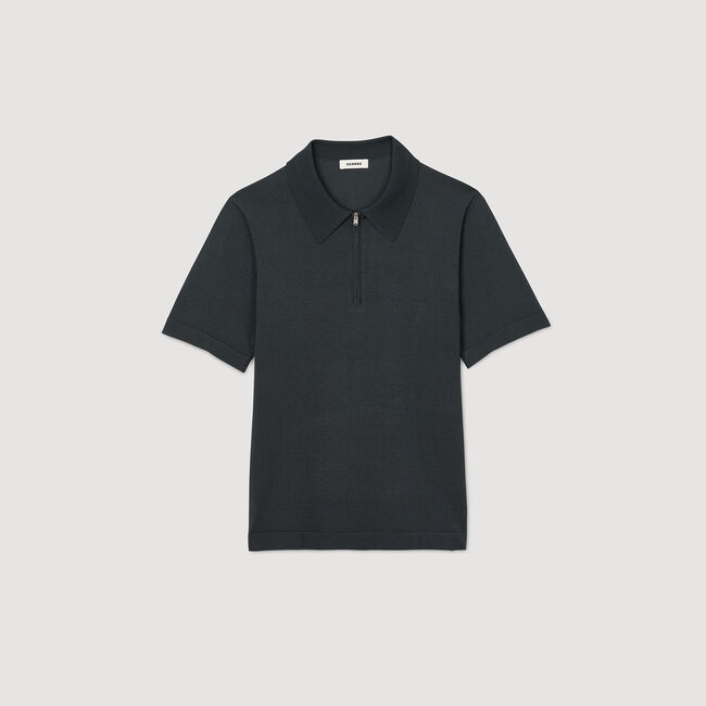 Gebreide polo met ritskraag