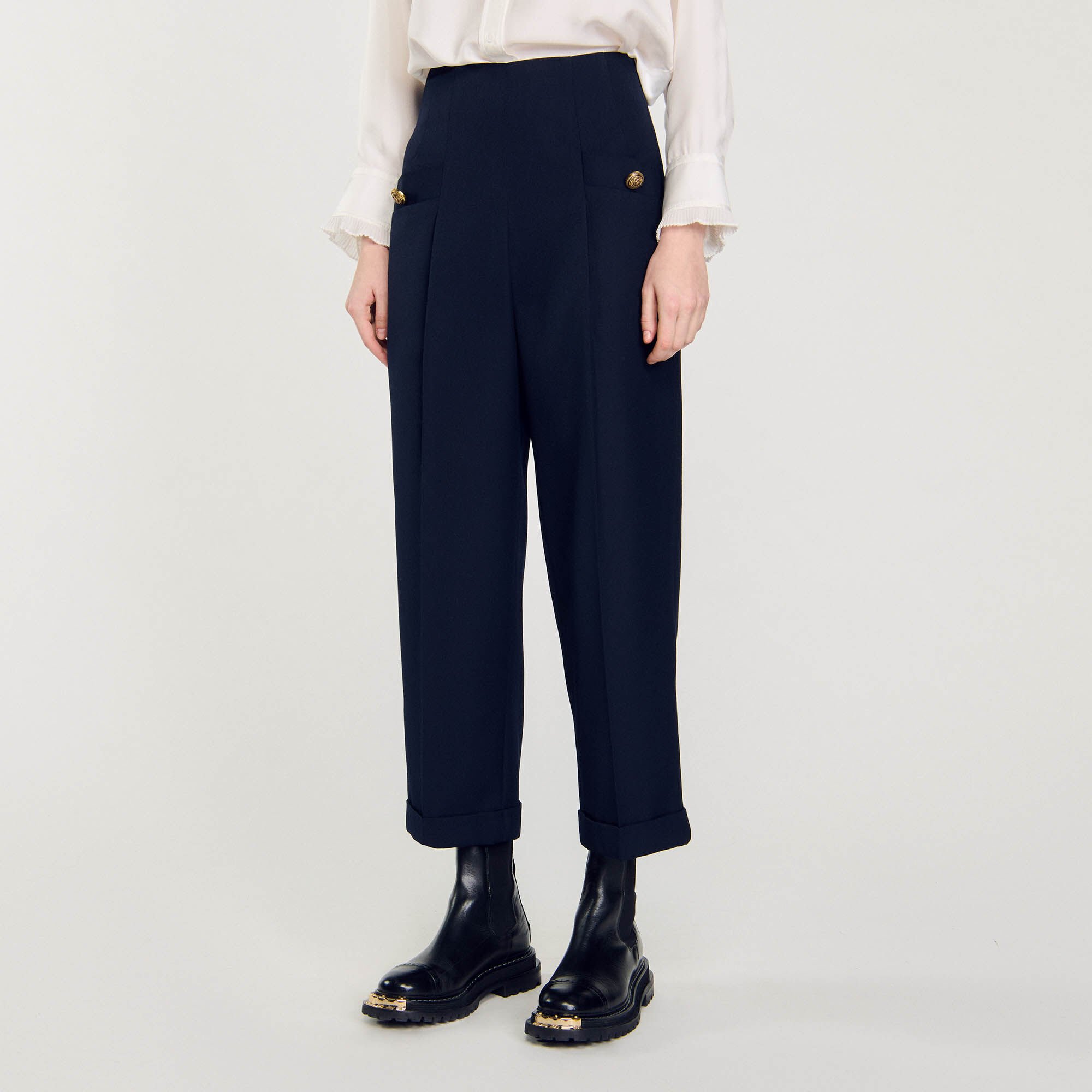 Pantalon met wijde pasvorm