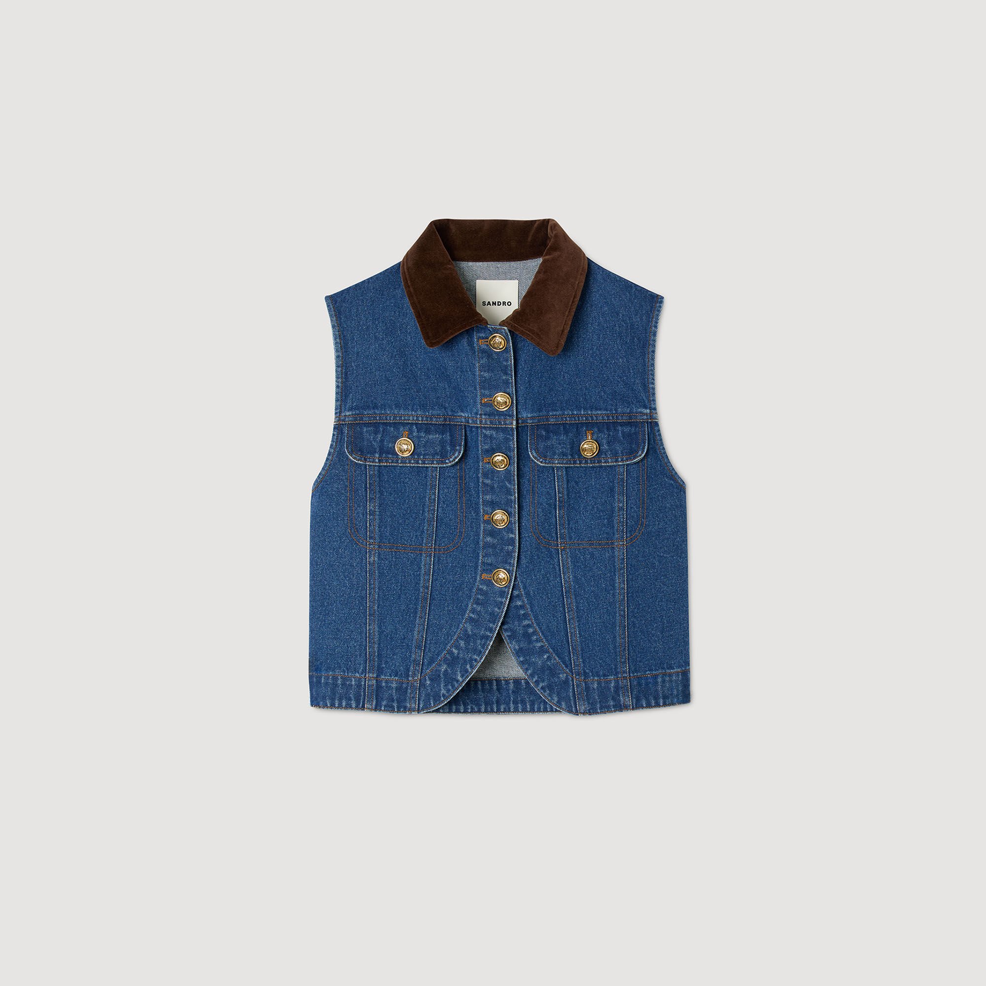 Mouwloos denim jack