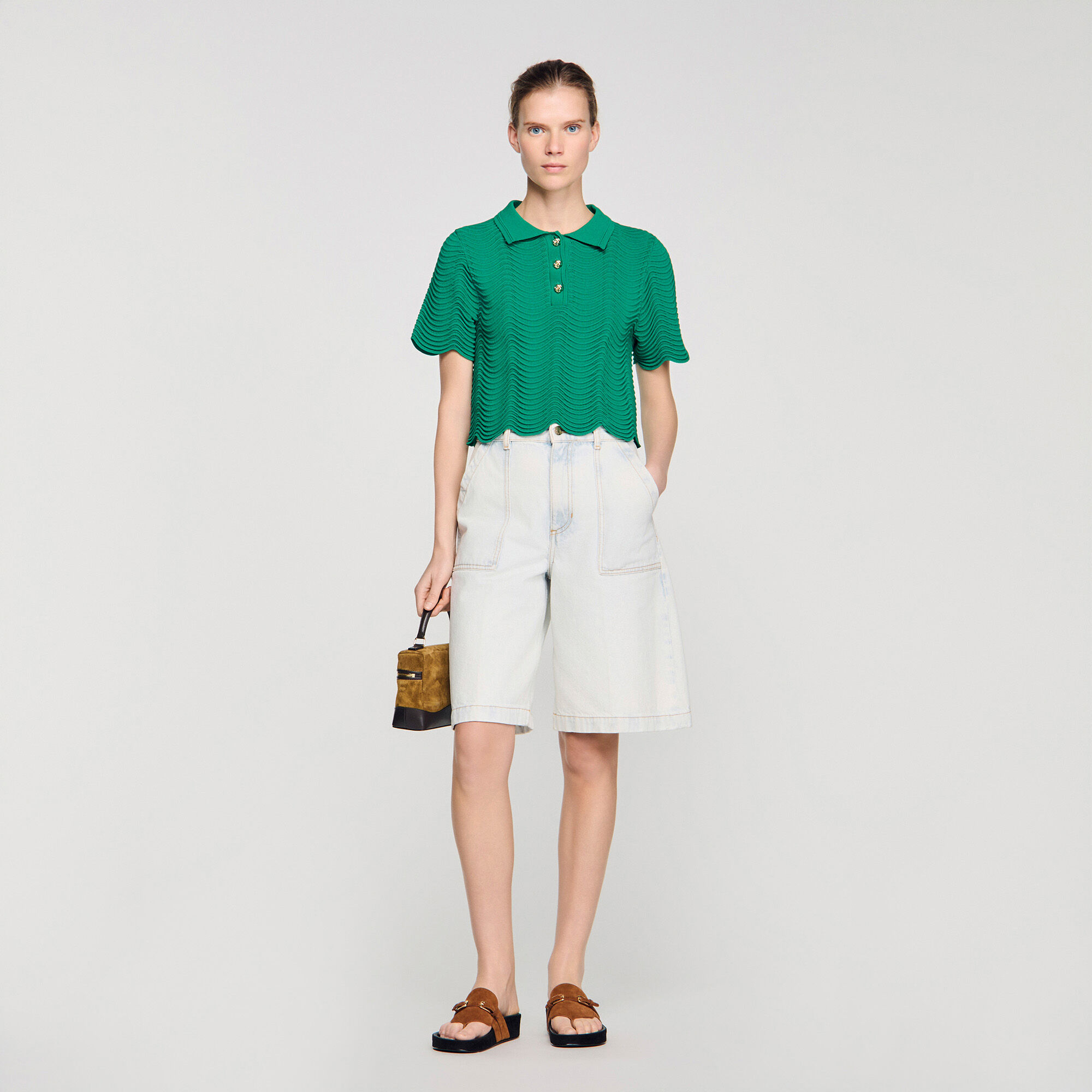 Korte trui van siertricot