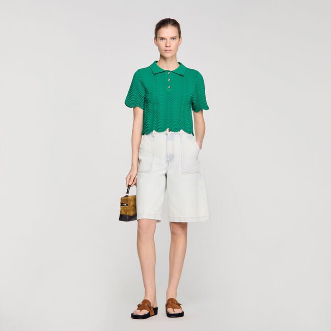 Korte trui van siertricot