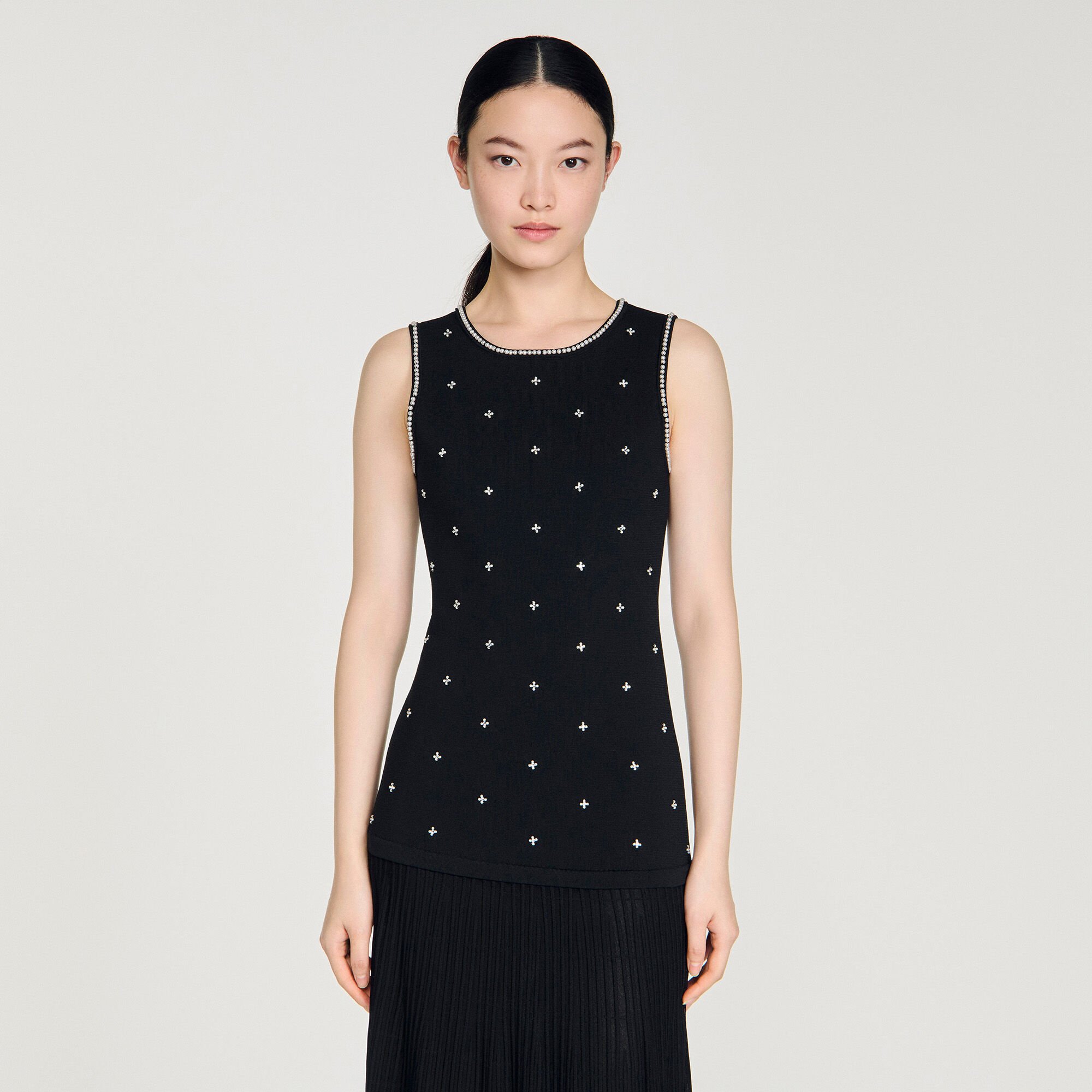 Lange jurk bloemenprint met stras