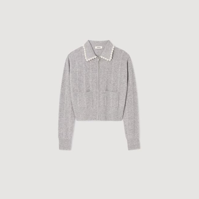 Cardigan vest kraag met parels