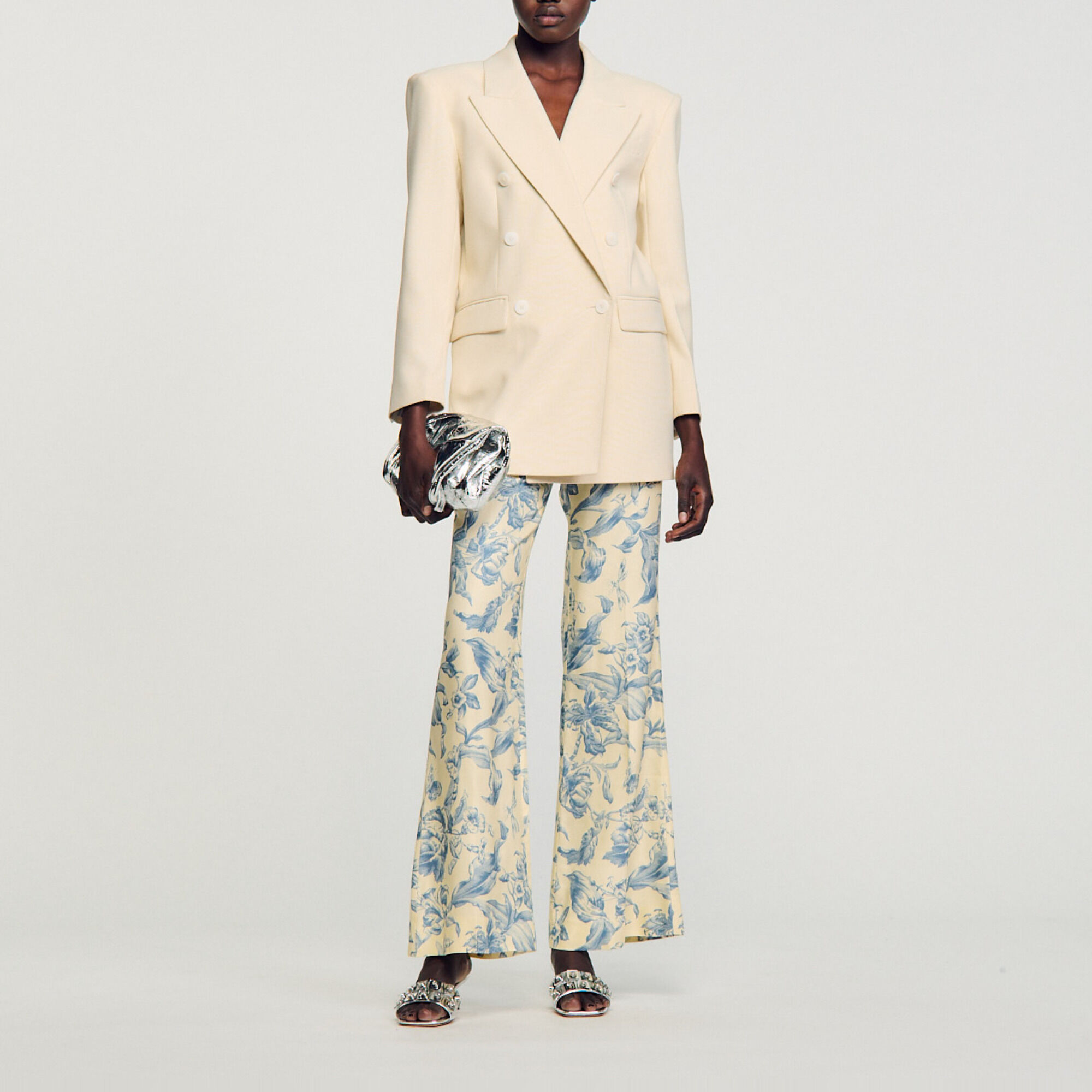 Double breasted blazer beige voor dames Sandro Paris