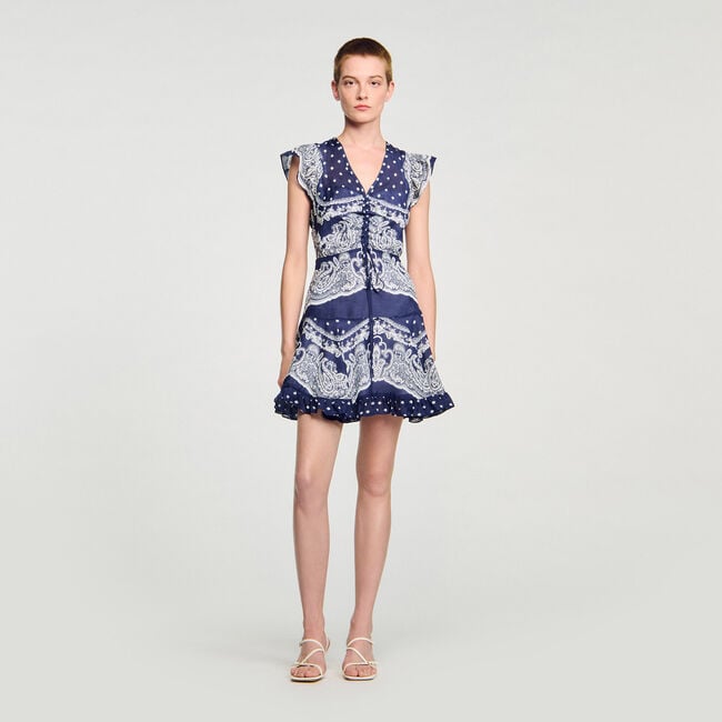 Korte jurk bandana print