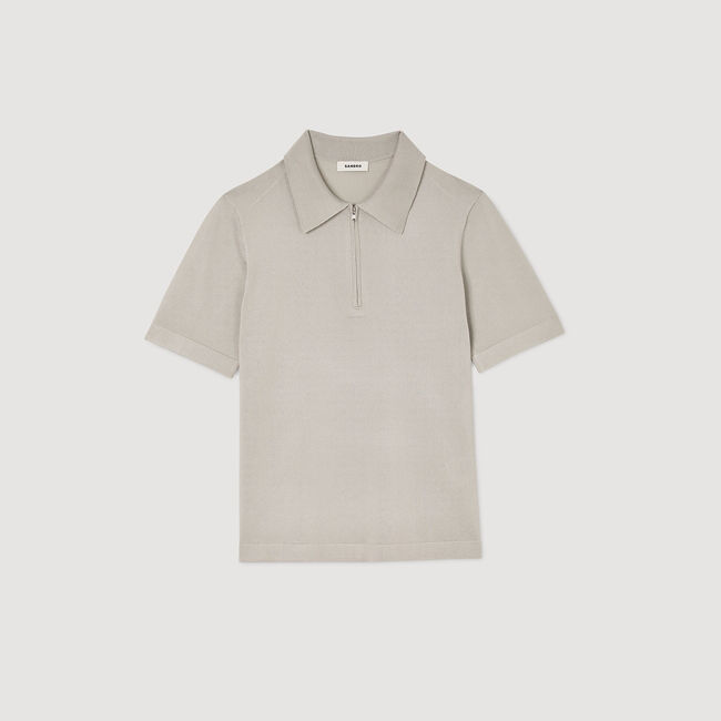 Gebreide polo met ritskraag