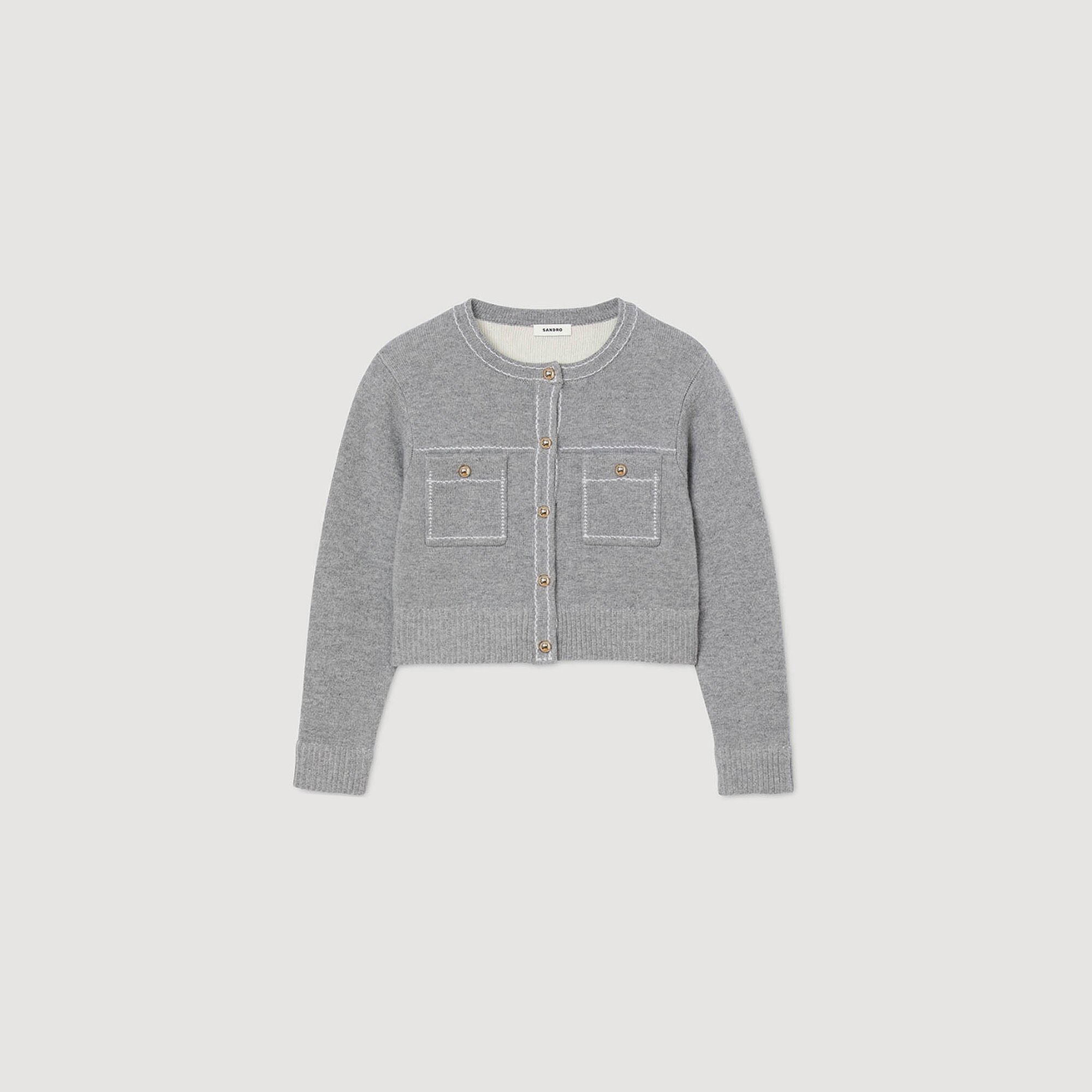 Cardigan met contrasterende stiksel
