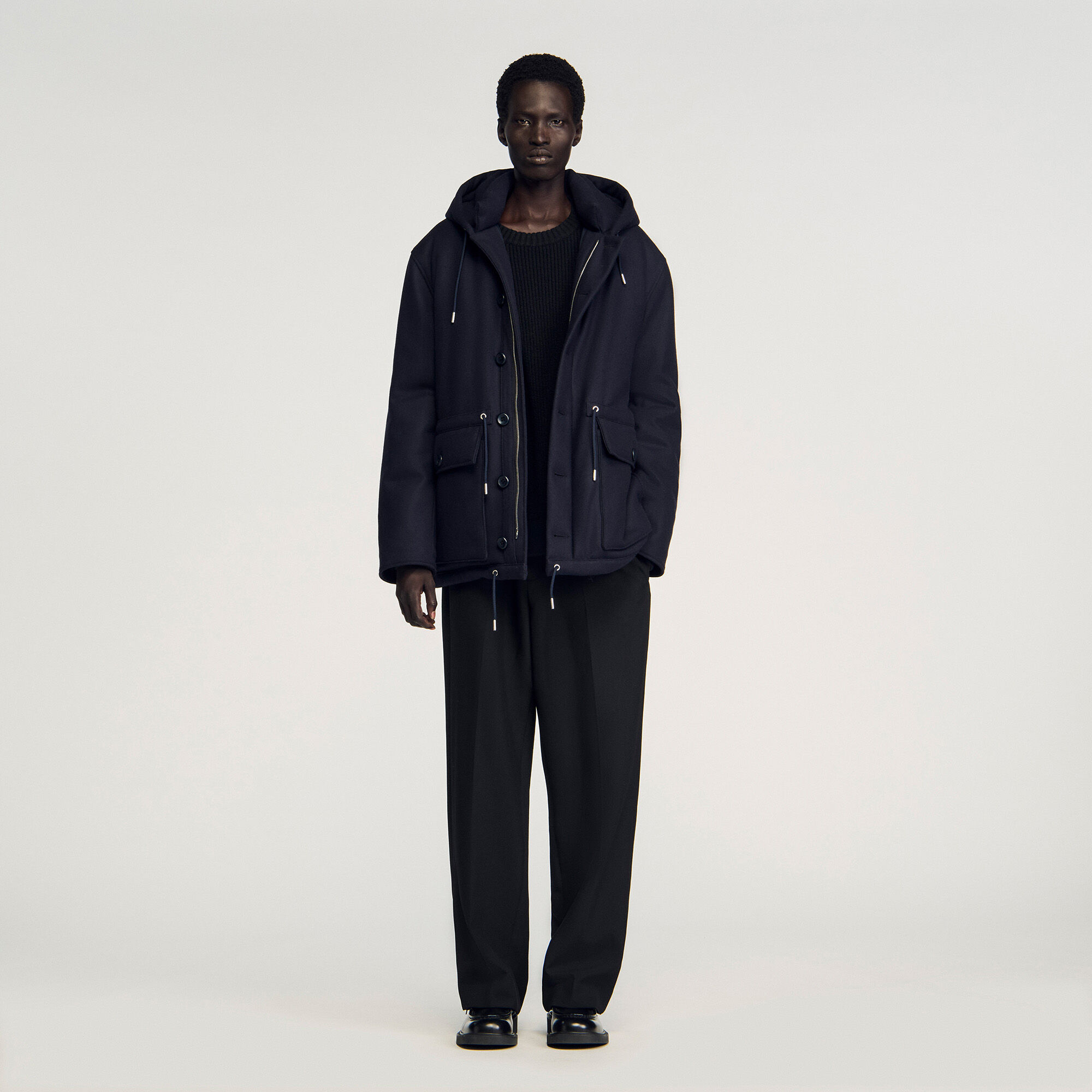 Parka jas van wol met capuchon Parka jas van wol met capuchon