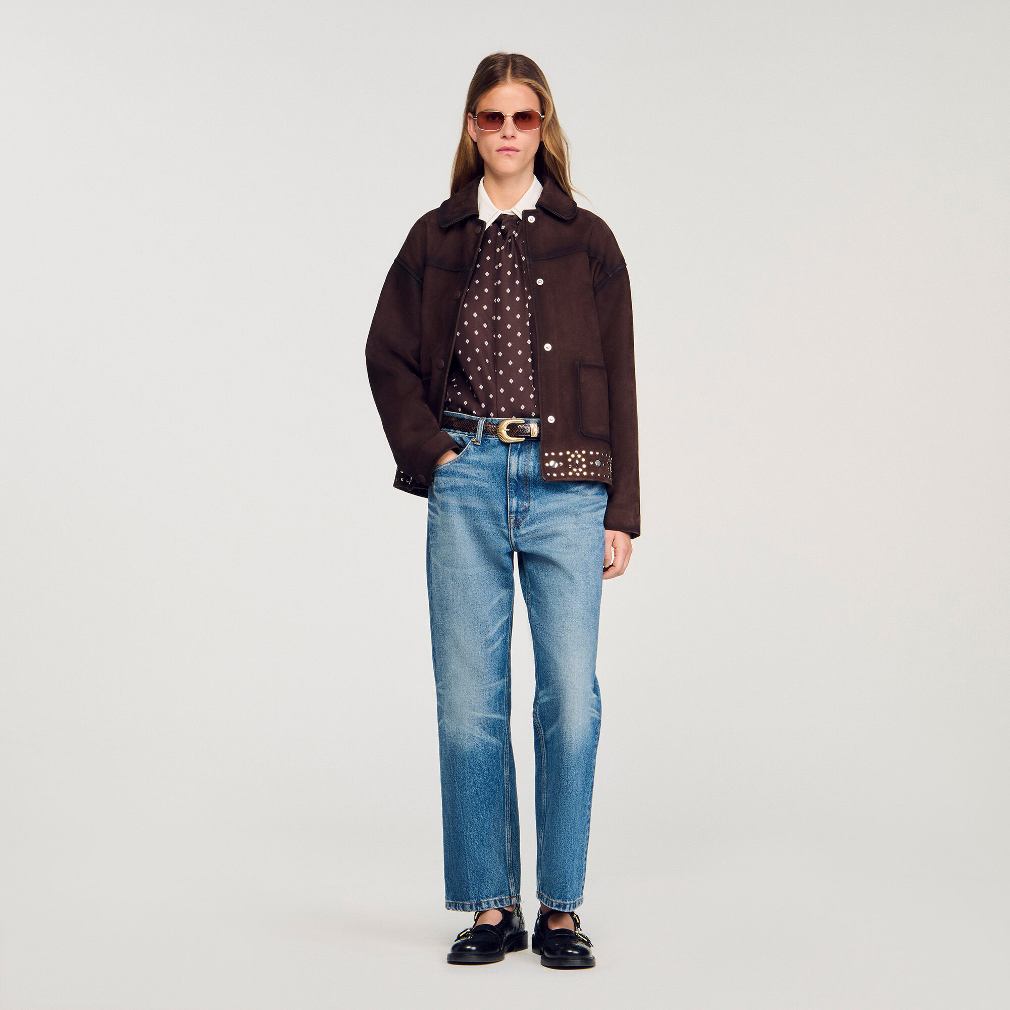 Overhemdblouse soepel met print